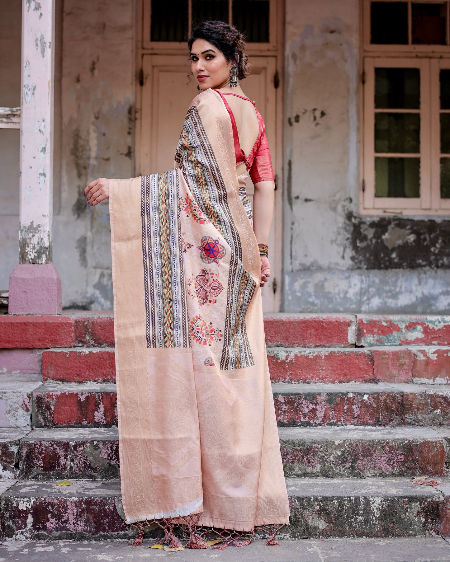 Elegant Banarasi Digital Printed Silk Saree.