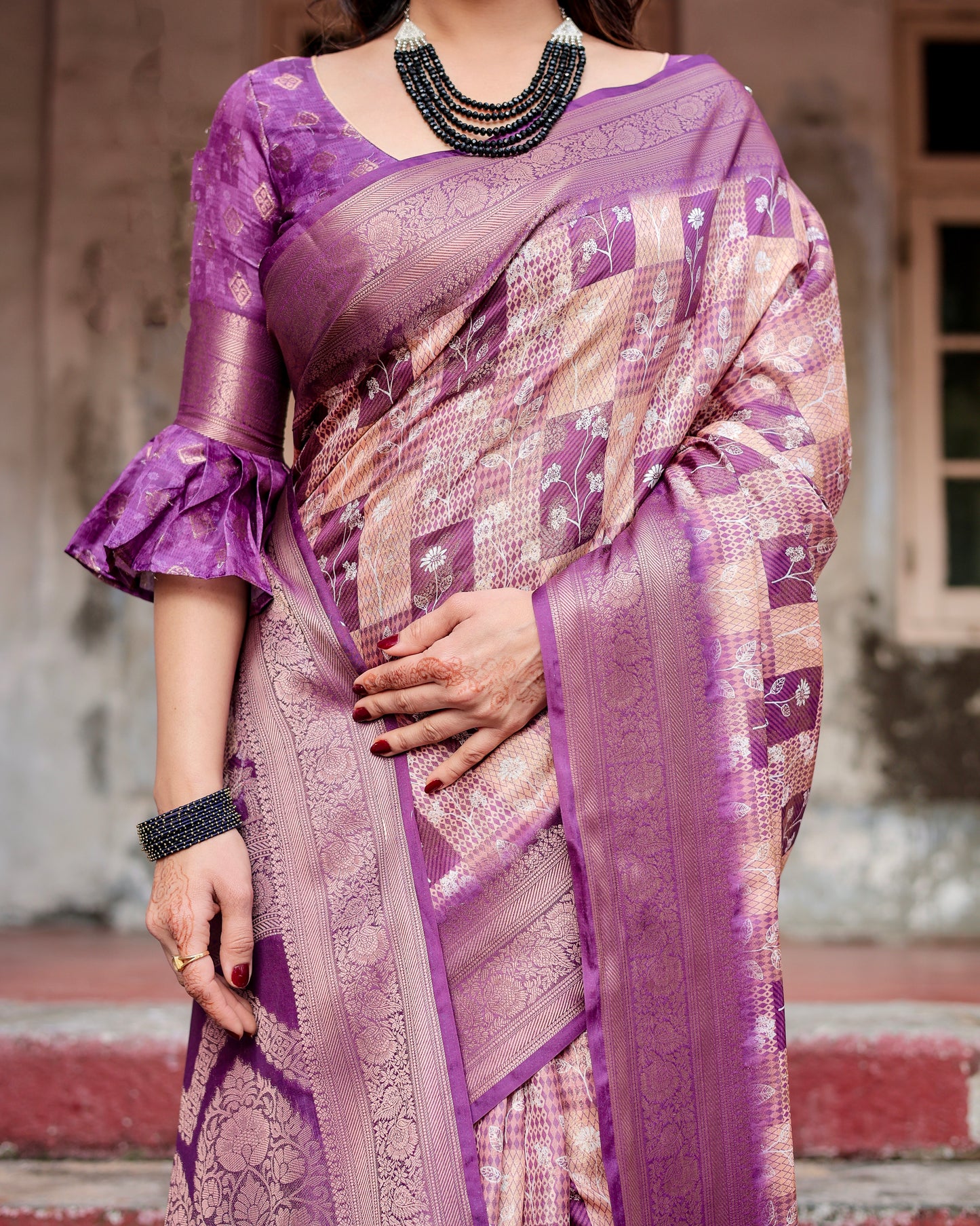 Gorgeous Banarasi Digital Printed Silk Saree.