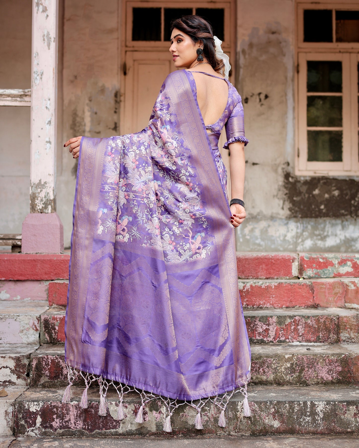 Royal Banarasi Digital Printed Silk Saree.