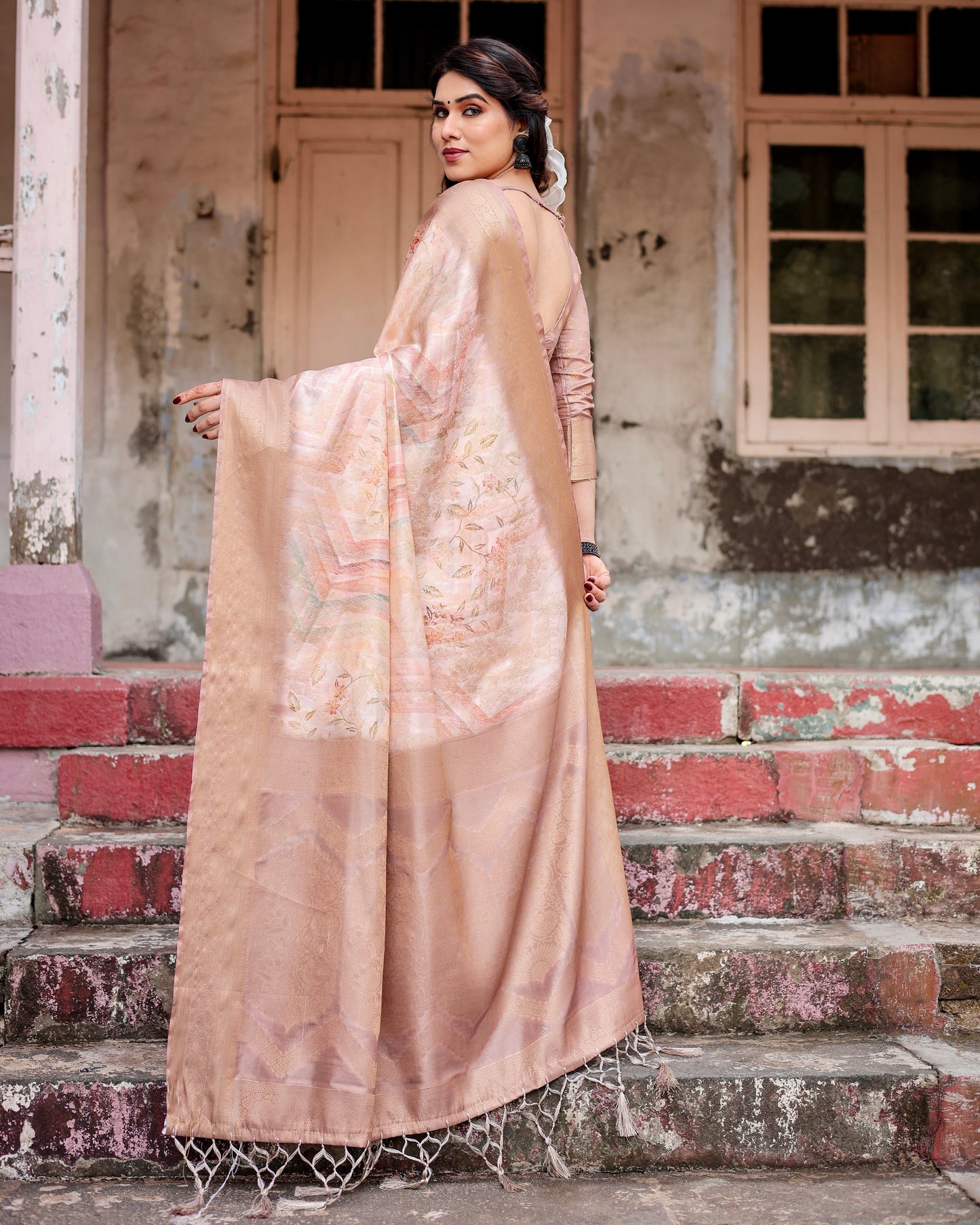 Grace in Every Drape Banarasi Digital Printed Silk Saree.