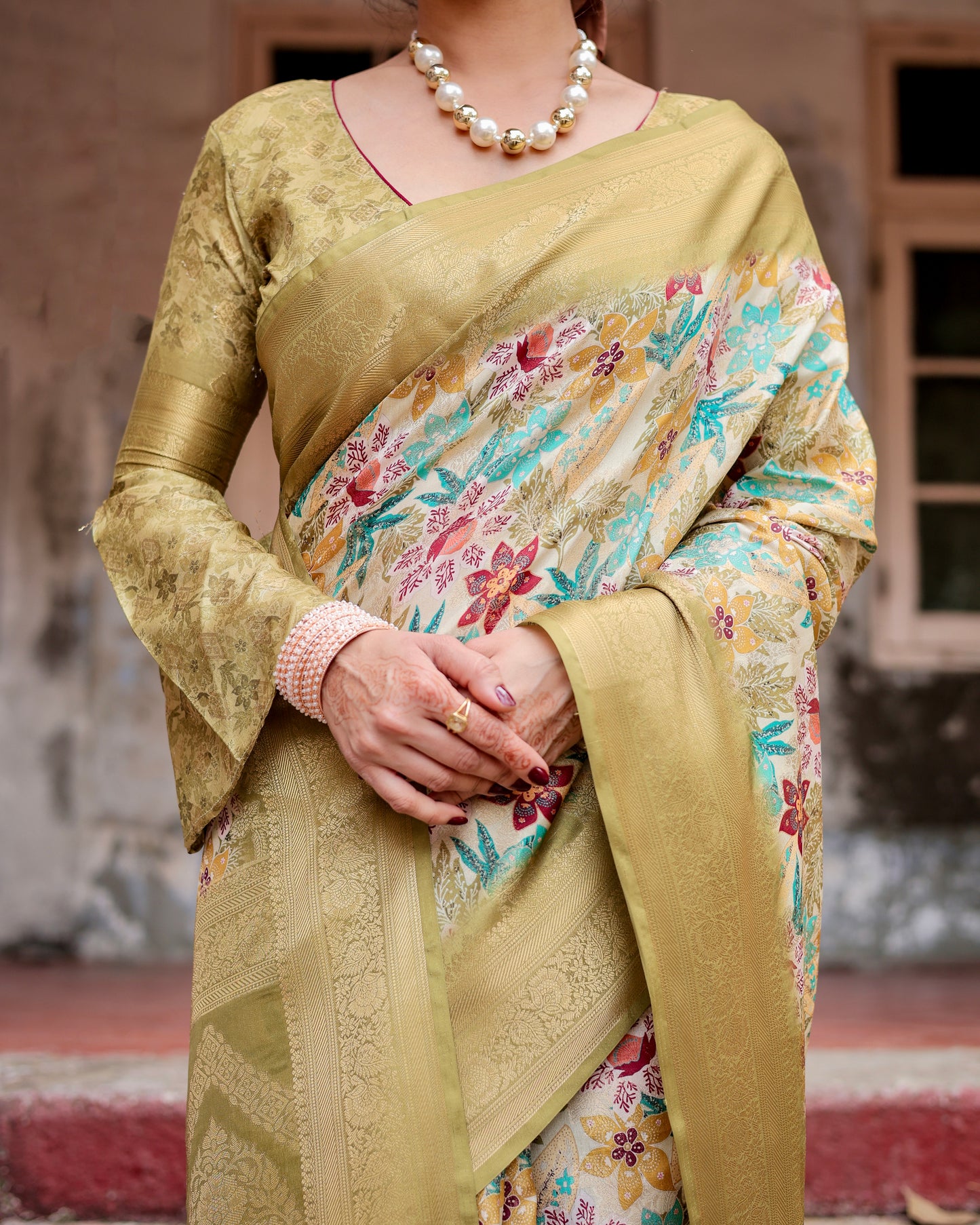 Golden Mustard Banarasi Elegance.