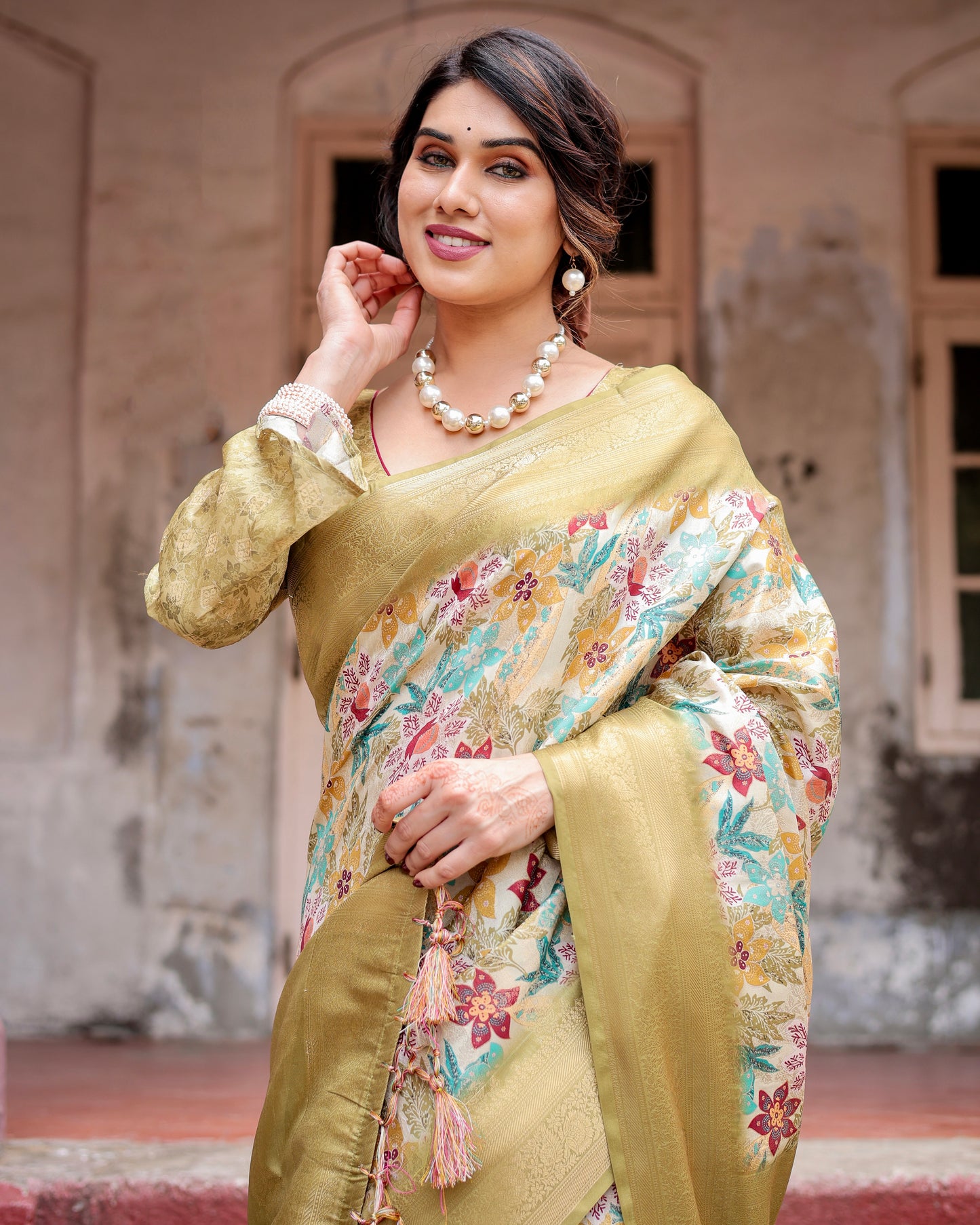 Golden Mustard Banarasi Elegance.