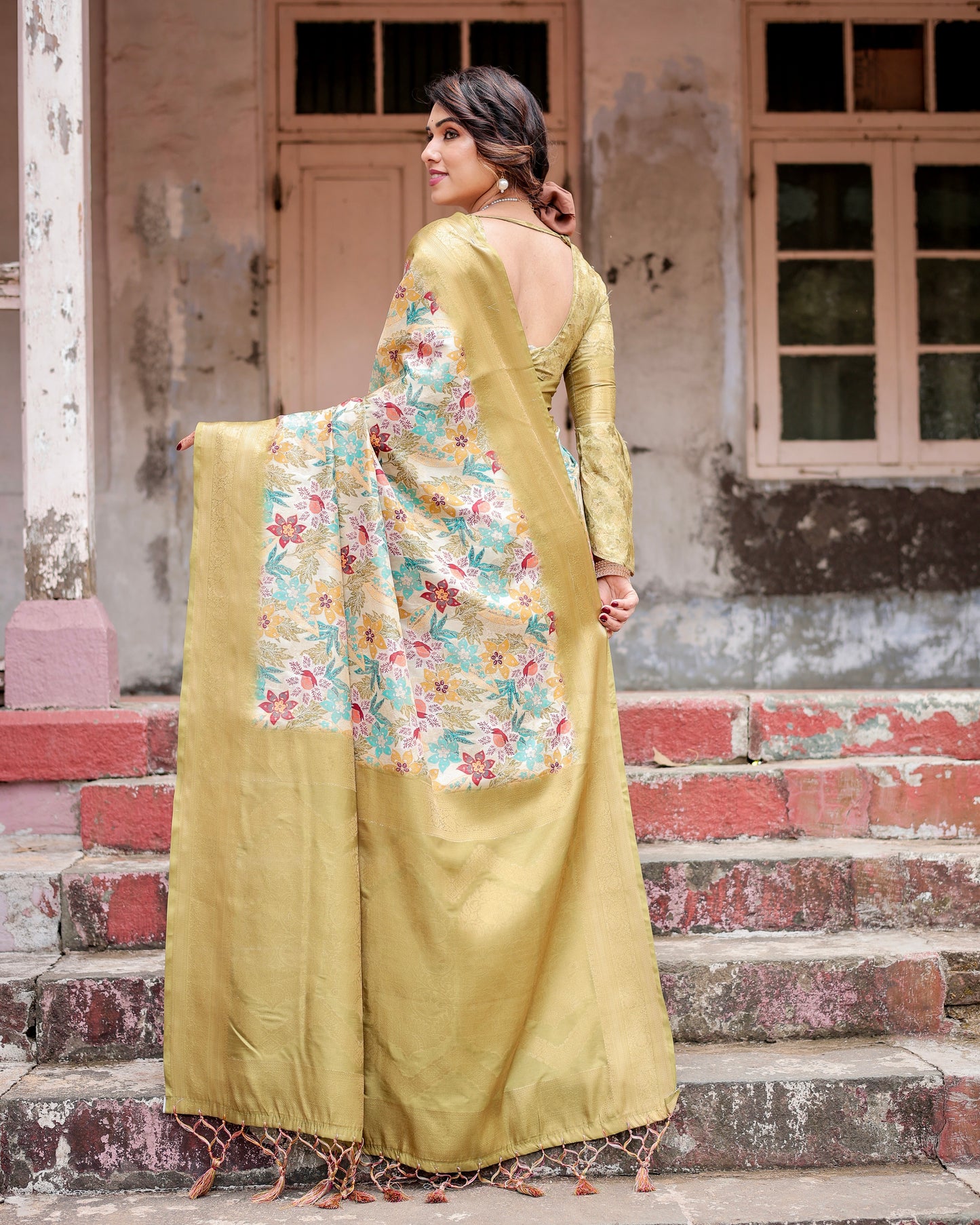 Golden Mustard Banarasi Elegance.