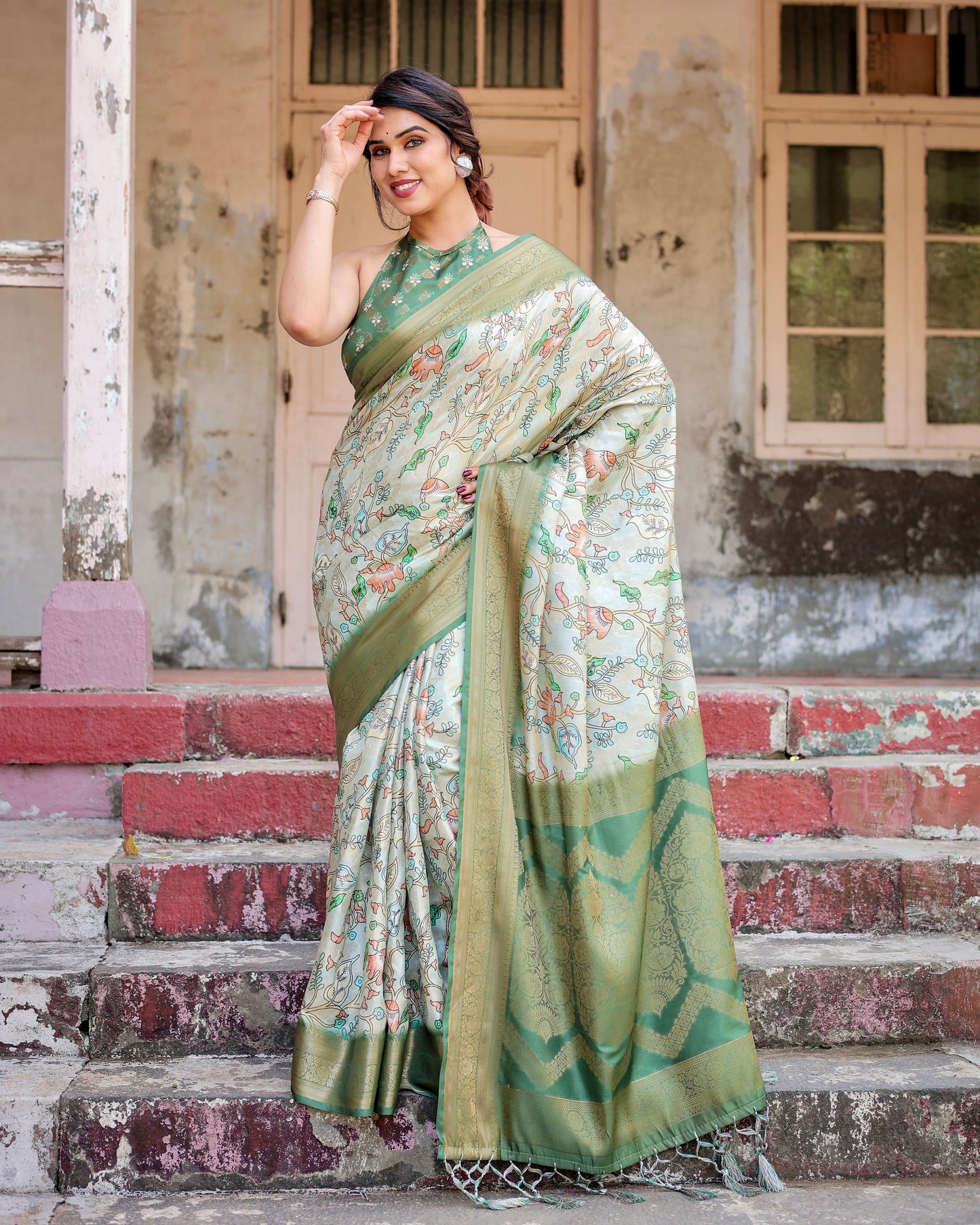 Graceful Banarasi Digital Printed Silk Saree.