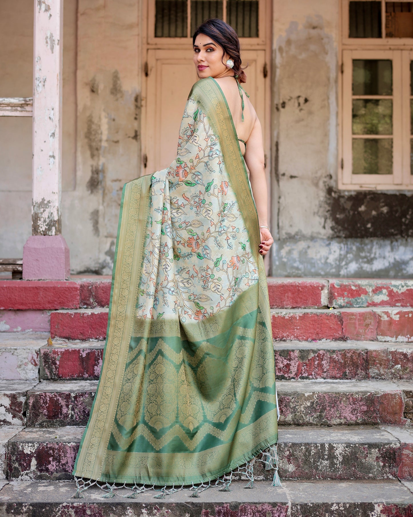 Graceful Banarasi Digital Printed Silk Saree.