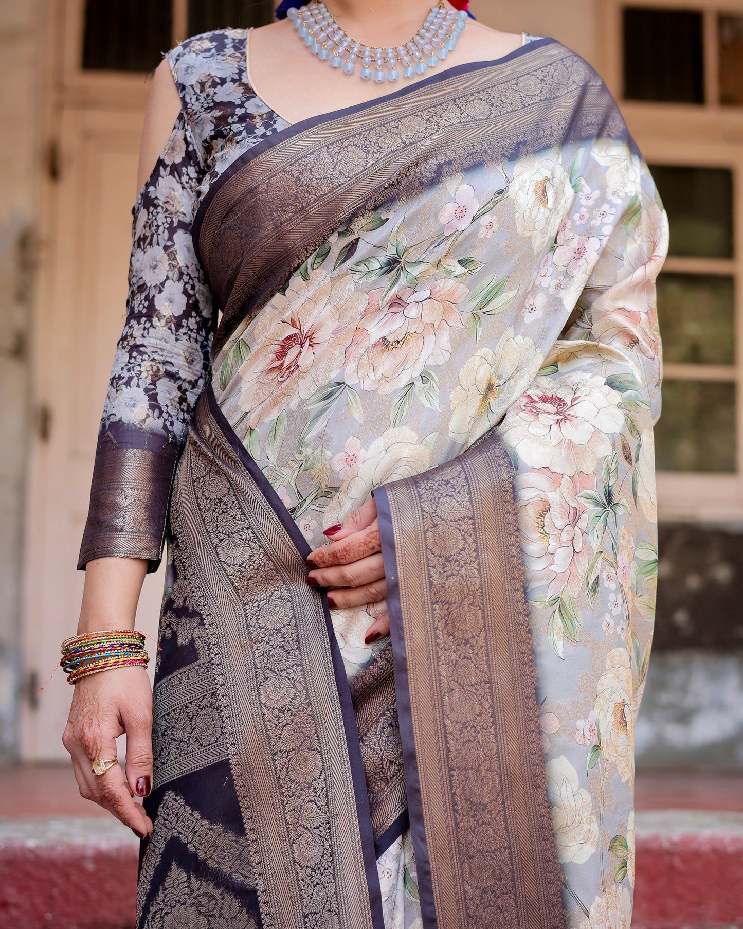 Timeless Banarasi Digital Printed Silk Saree.