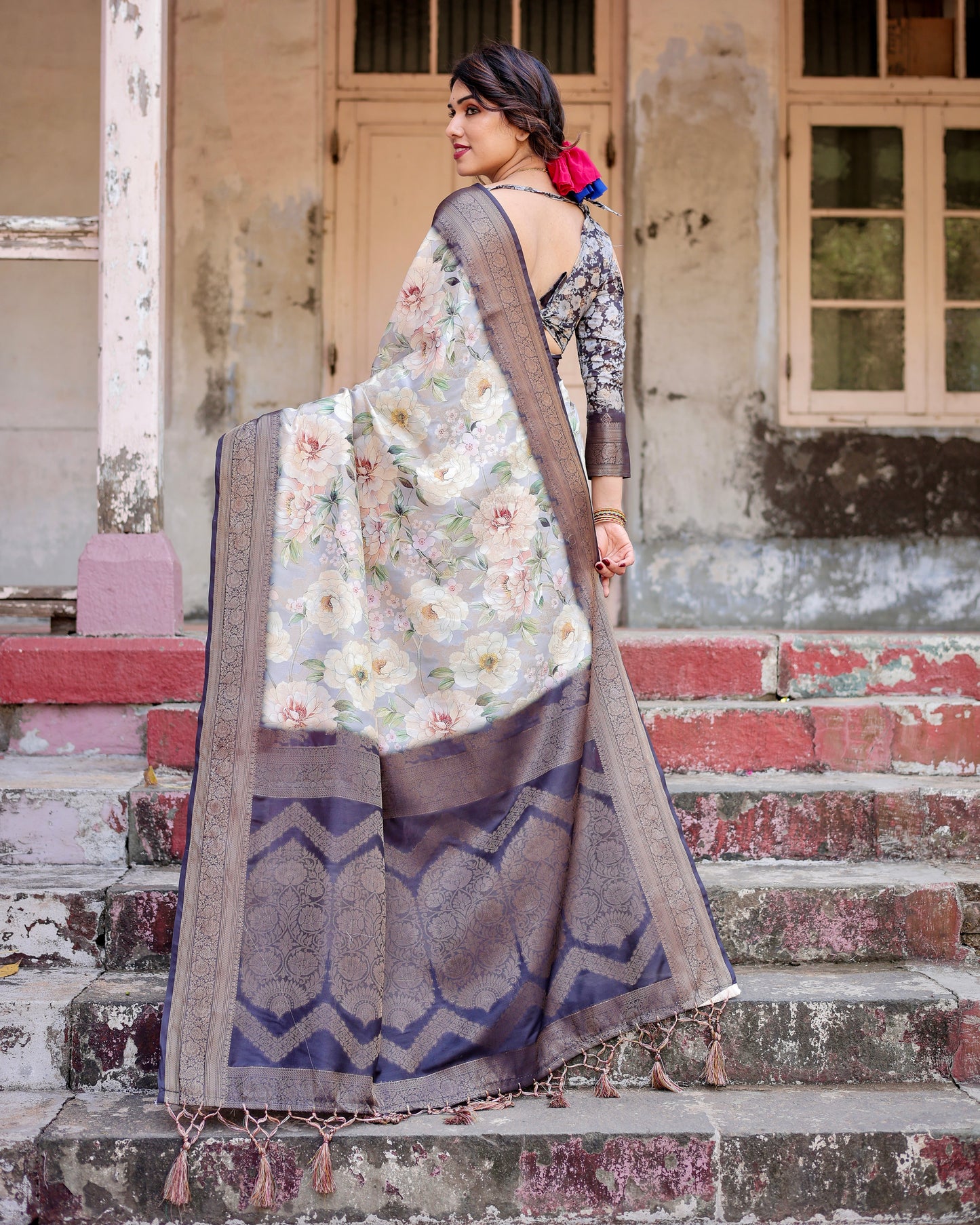 Timeless Banarasi Digital Printed Silk Saree.