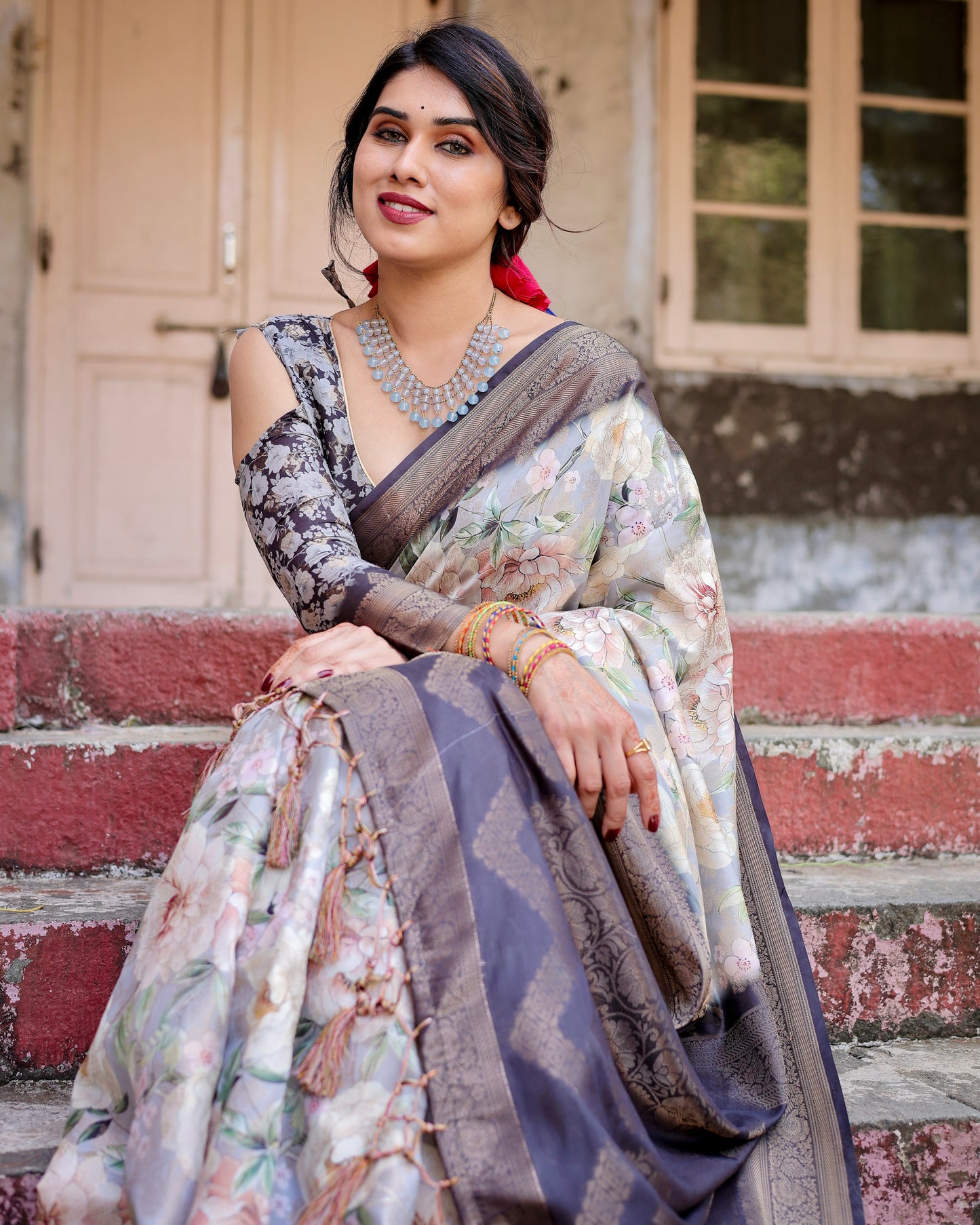 Timeless Banarasi Digital Printed Silk Saree.