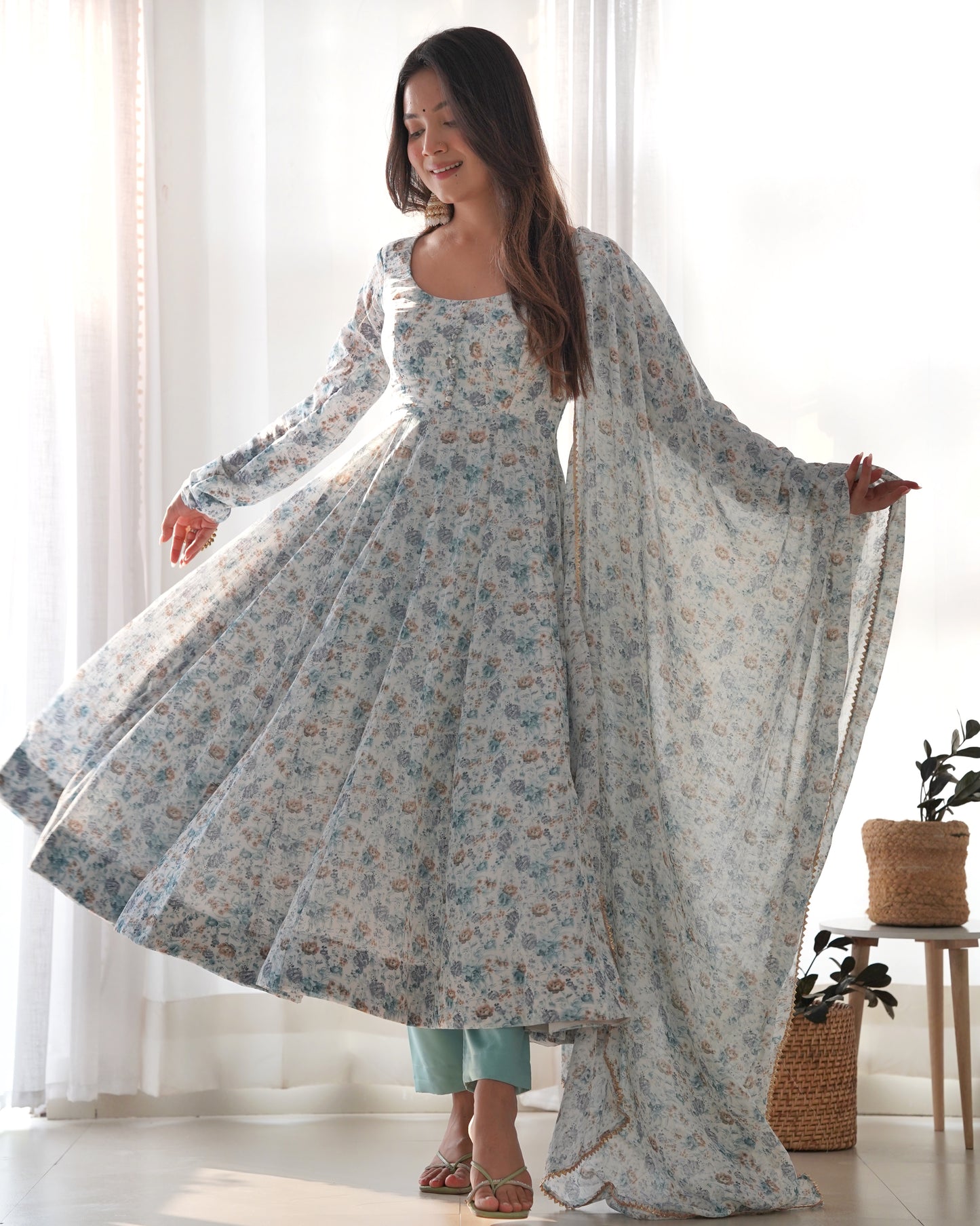 New Floral Printed Casual Wear Special Outfit.