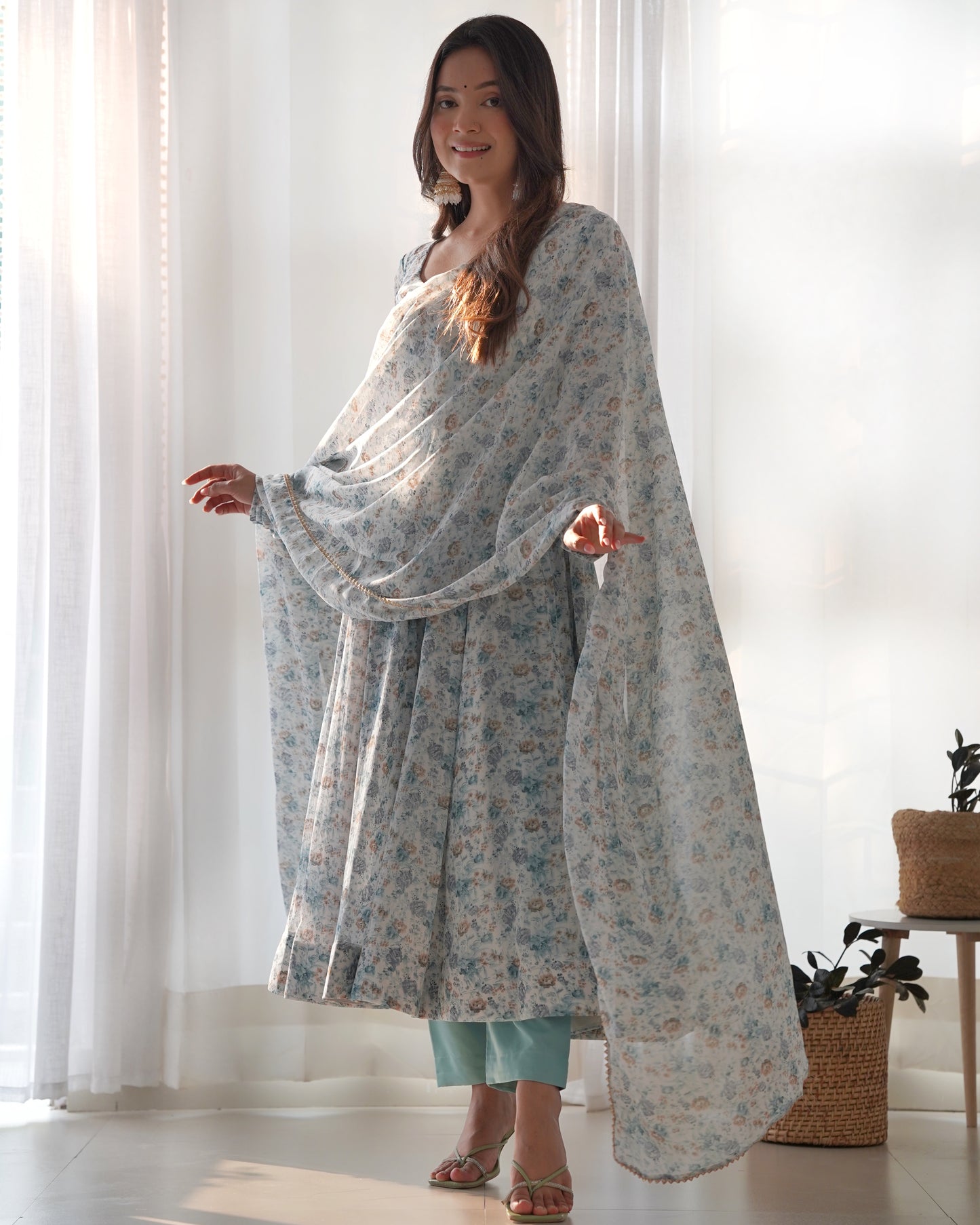 New Floral Printed Casual Wear Special Outfit.