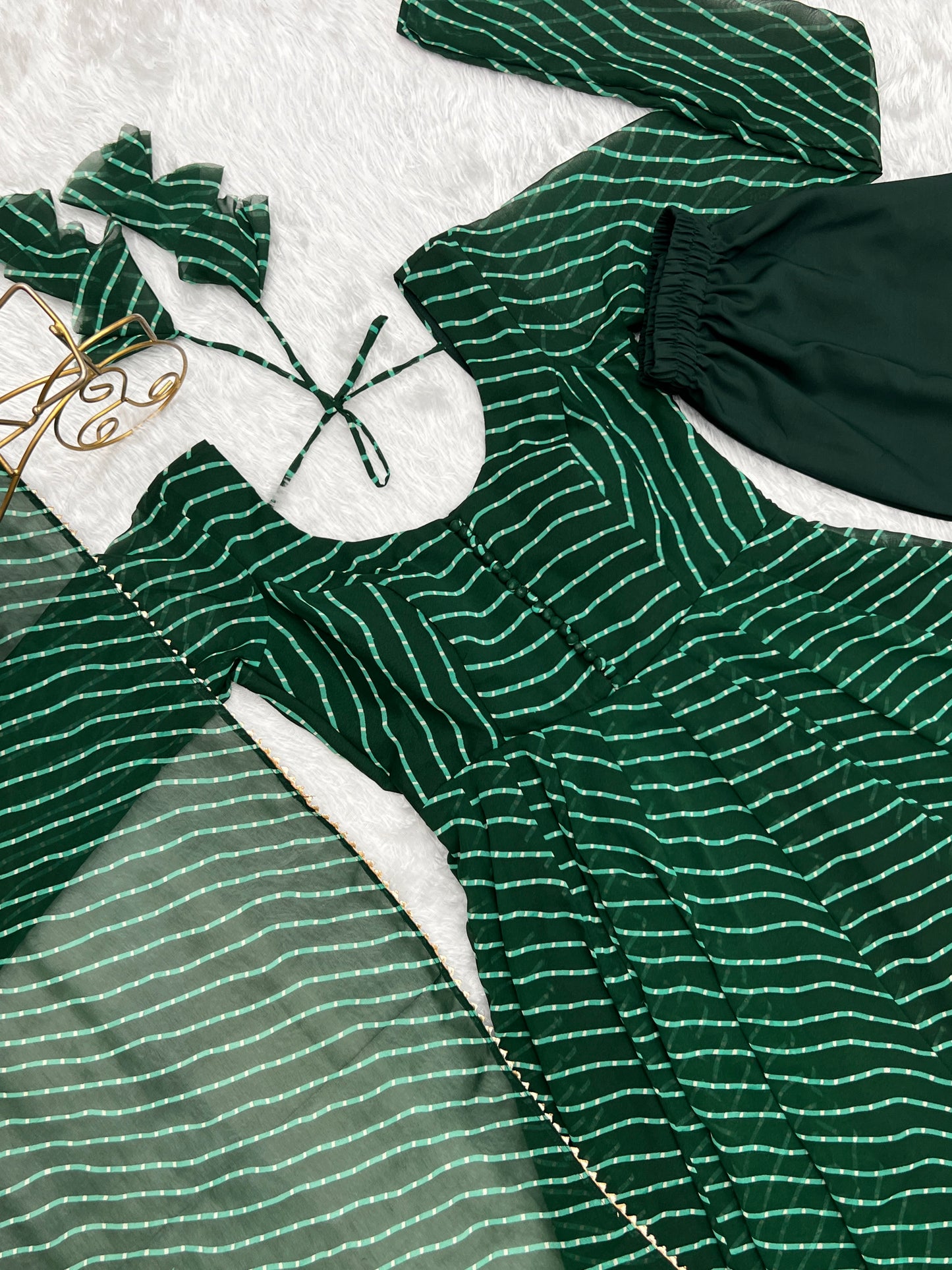 Pretty Look Green Color Trendy outfit.