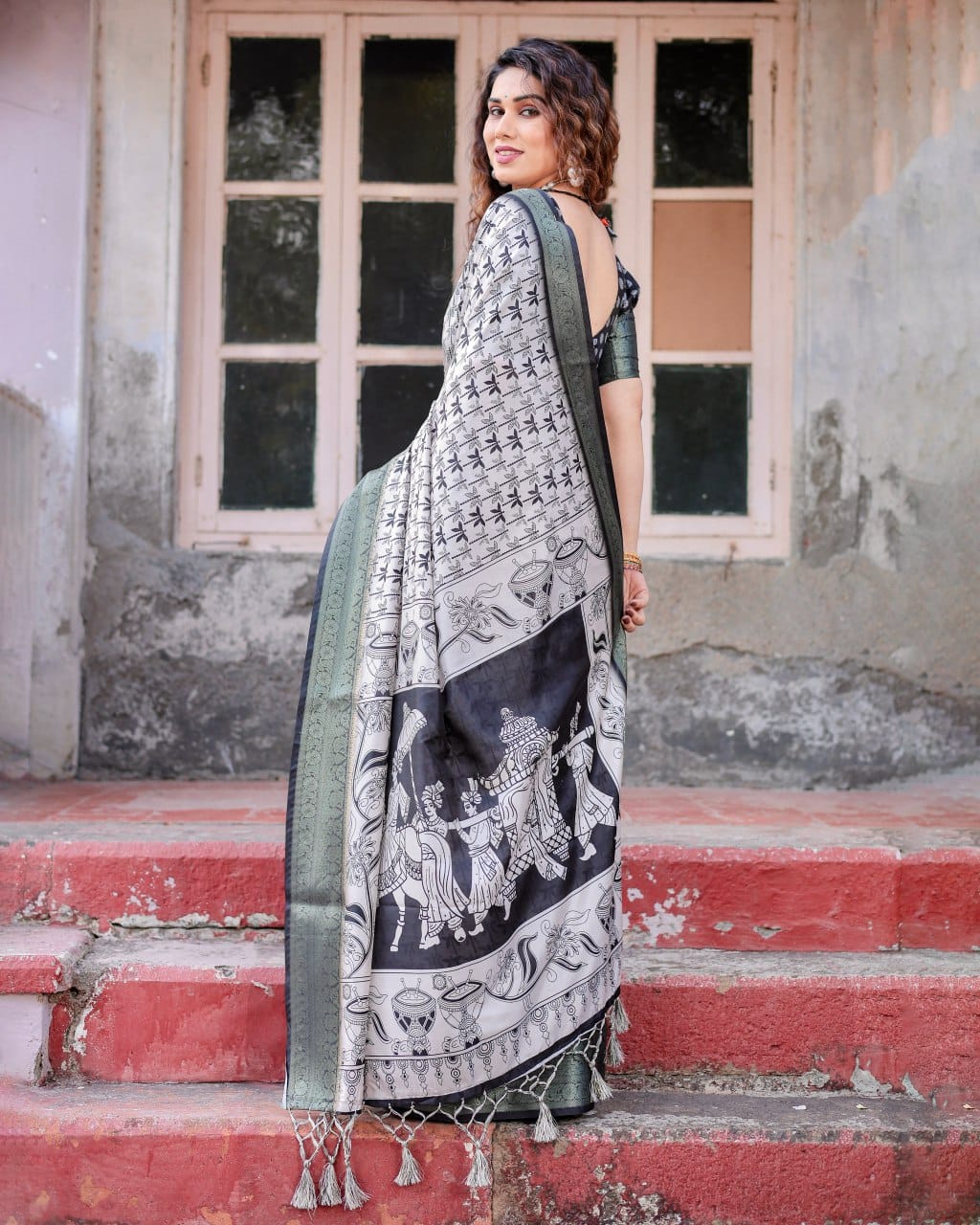 Premium Digital Printed Pure Silk Casual Wear Special Saree.