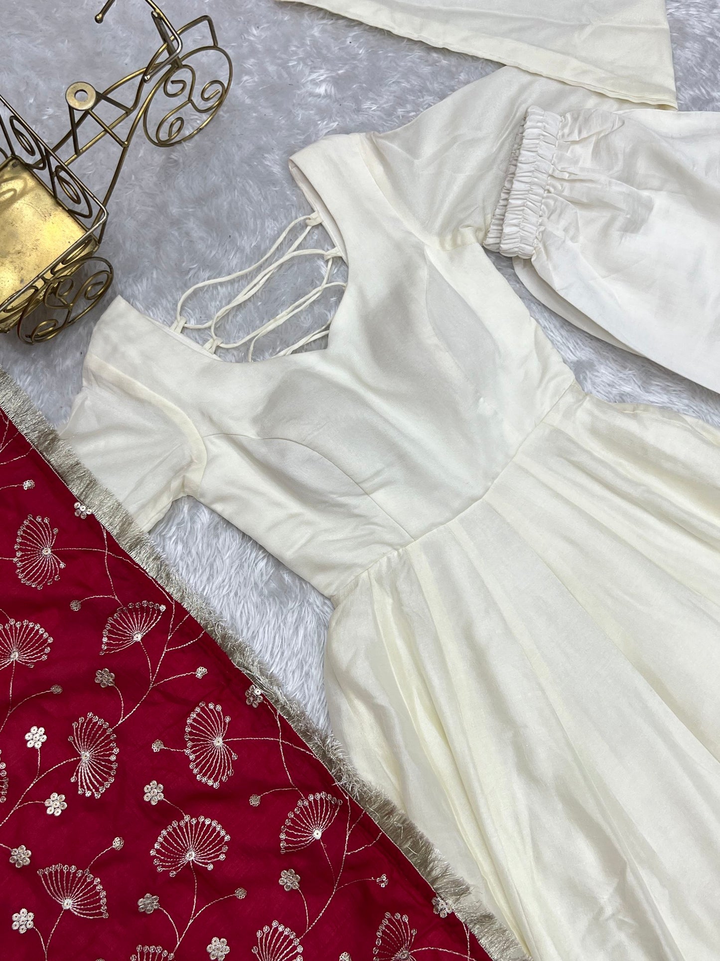 Beautiful White Anarkali Huge Flaired Gown Collection.