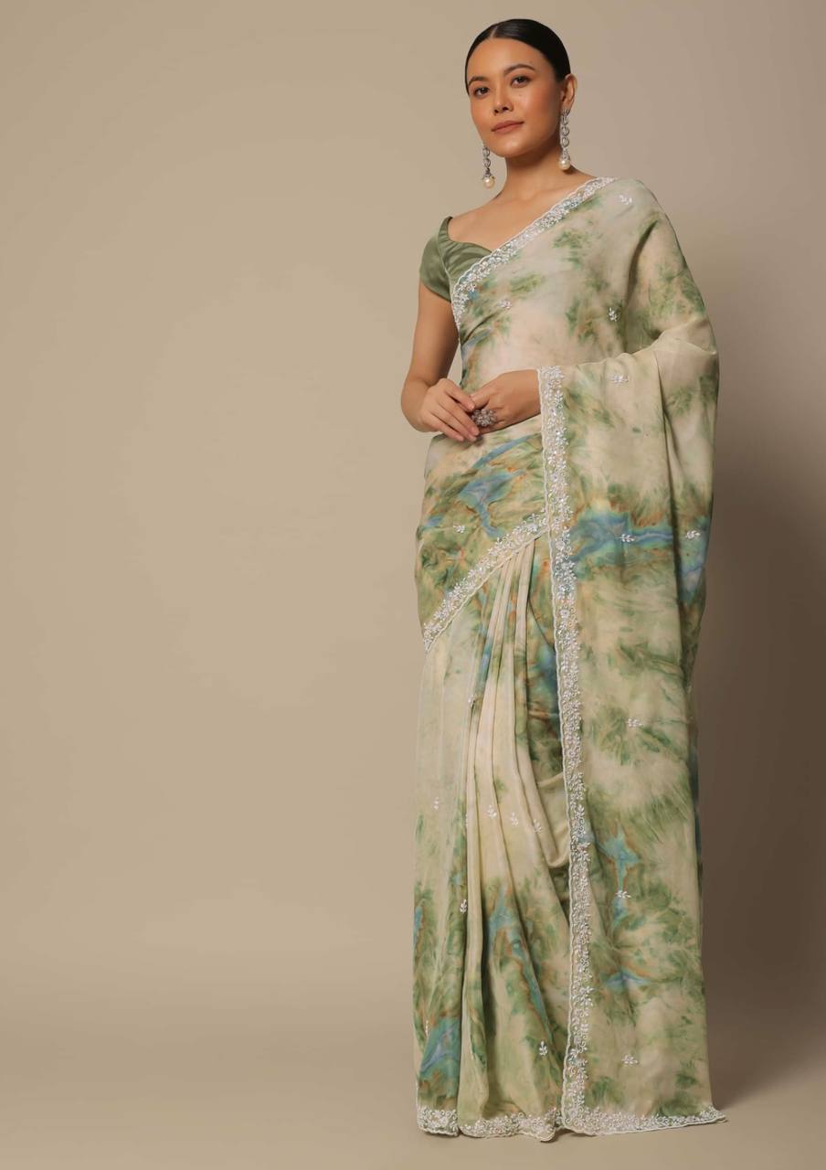 Party Wear Georgette Shibori Saree.