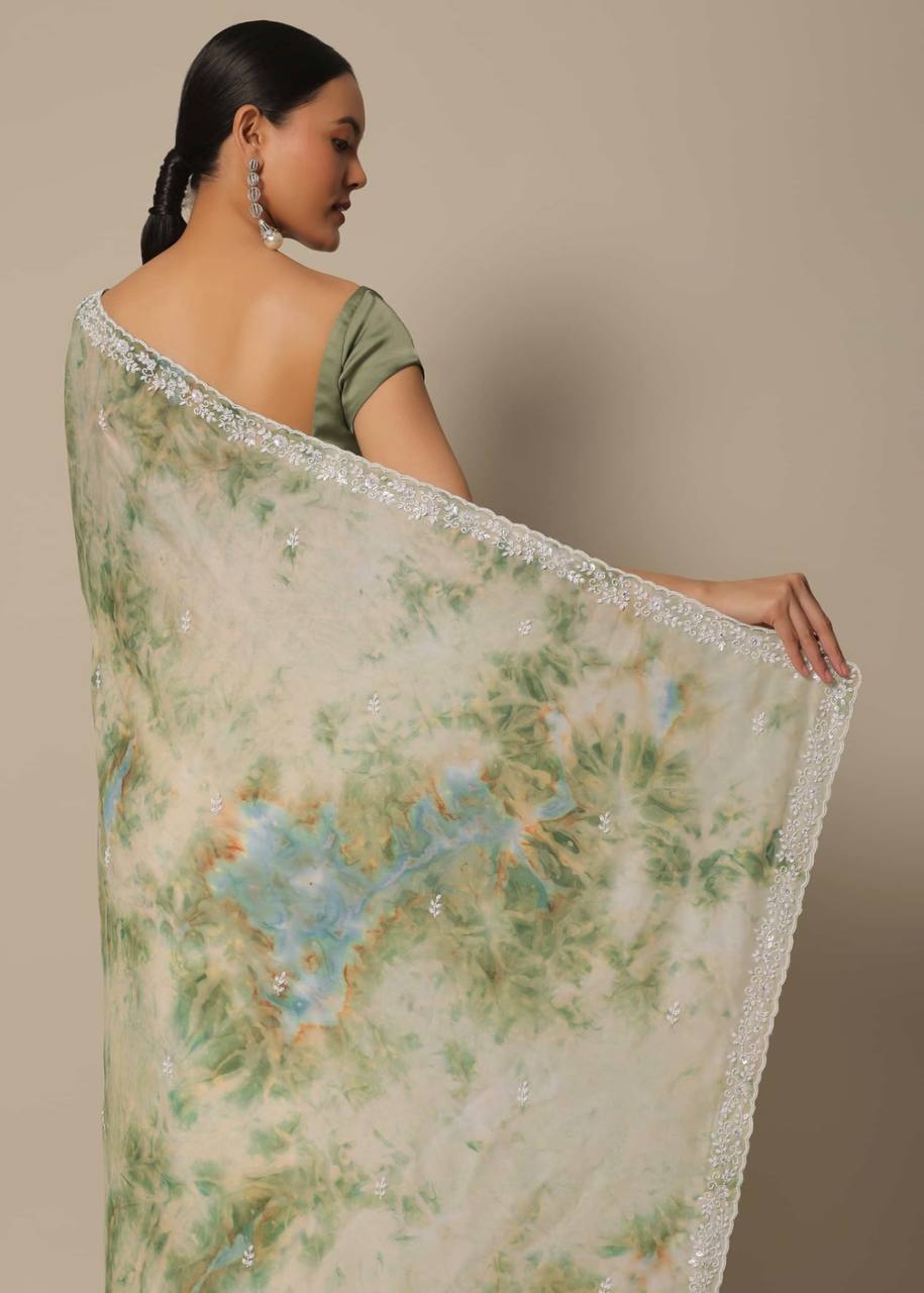 Party Wear Georgette Shibori Saree.