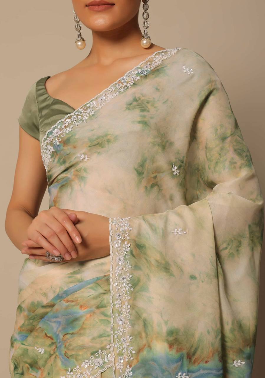 Party Wear Georgette Shibori Saree.