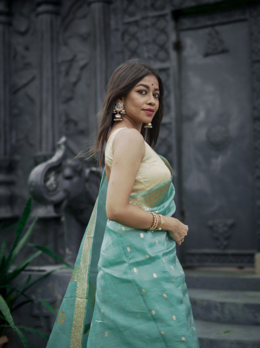 Attractive Look Premium Soft Linen Slab Saree Collection.