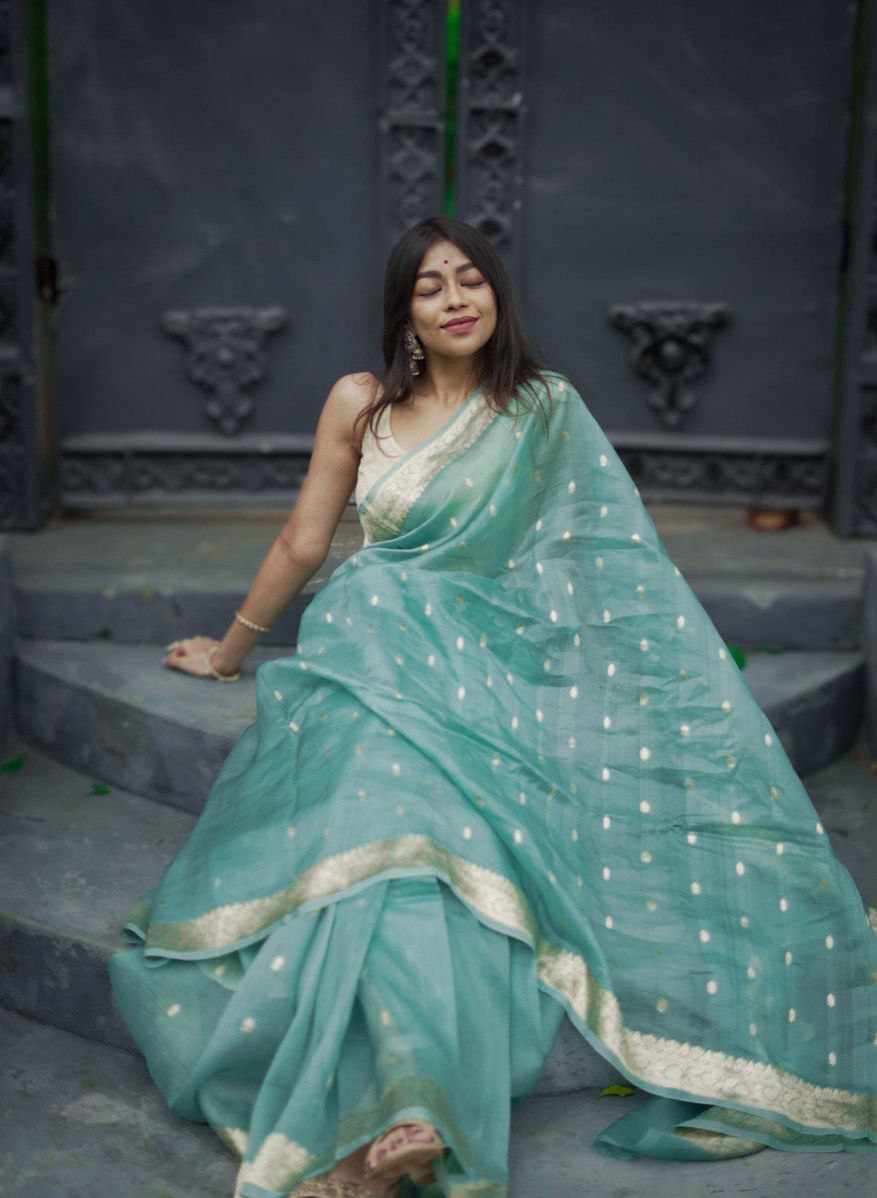 Attractive Look Premium Soft Linen Slab Saree Collection.