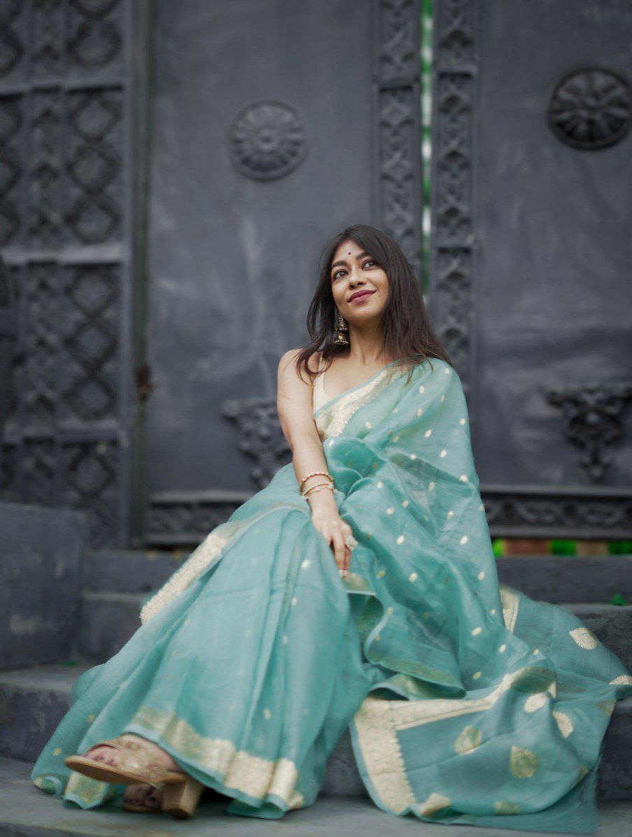 Attractive Look Premium Soft Linen Slab Saree Collection.