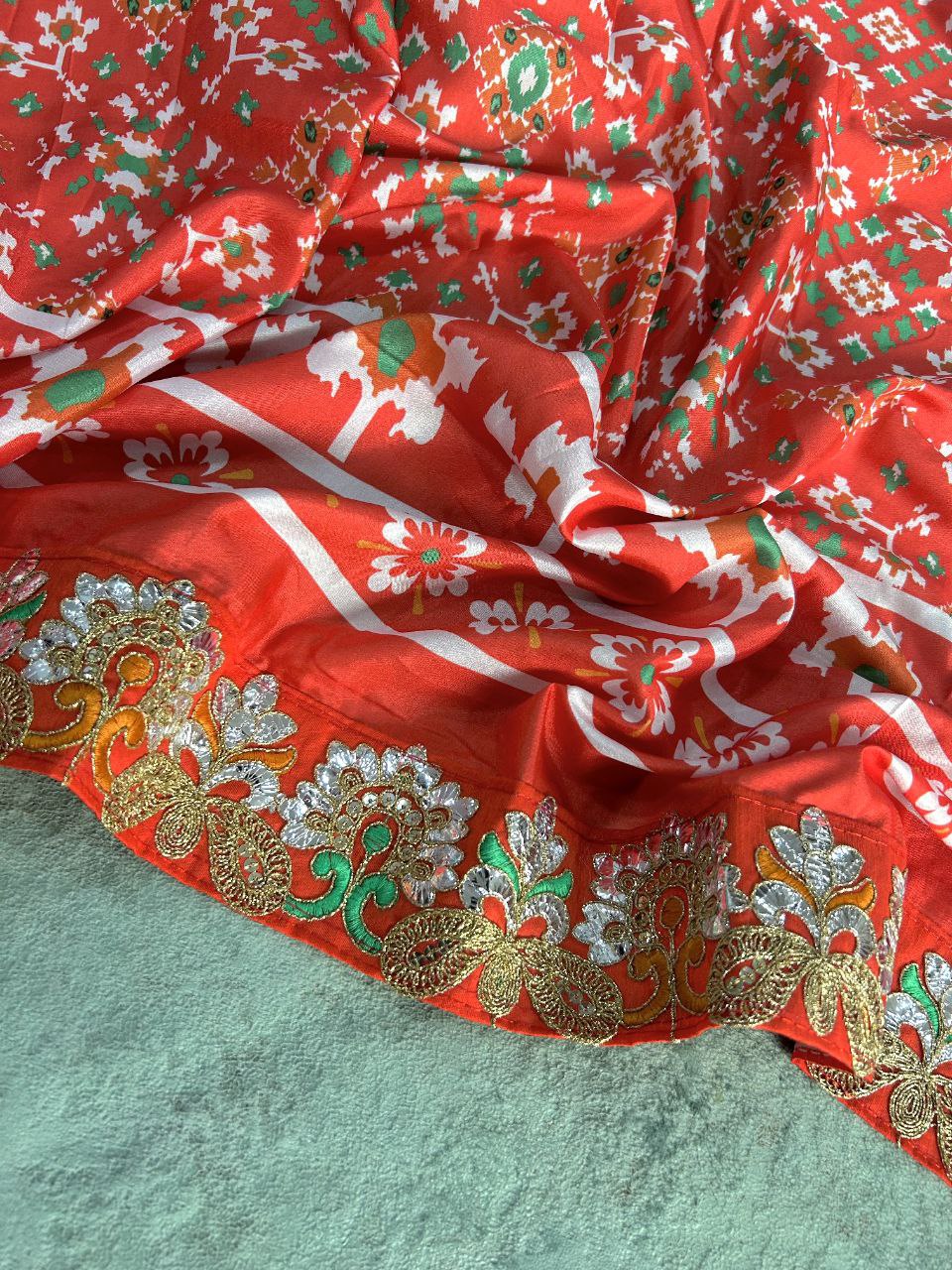 Vichitra Silk Digital Patola Print Vichitra Silk Saree Collection.