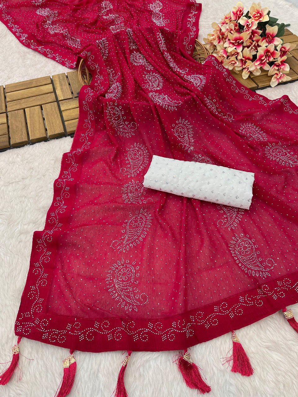 Beautiful Red Weddings Function Special Saree Collection.