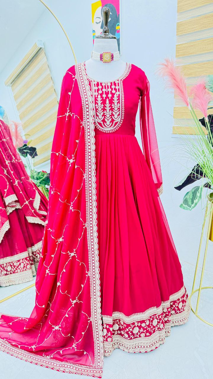 Latest Trendy Designer Pink Gown Collection.