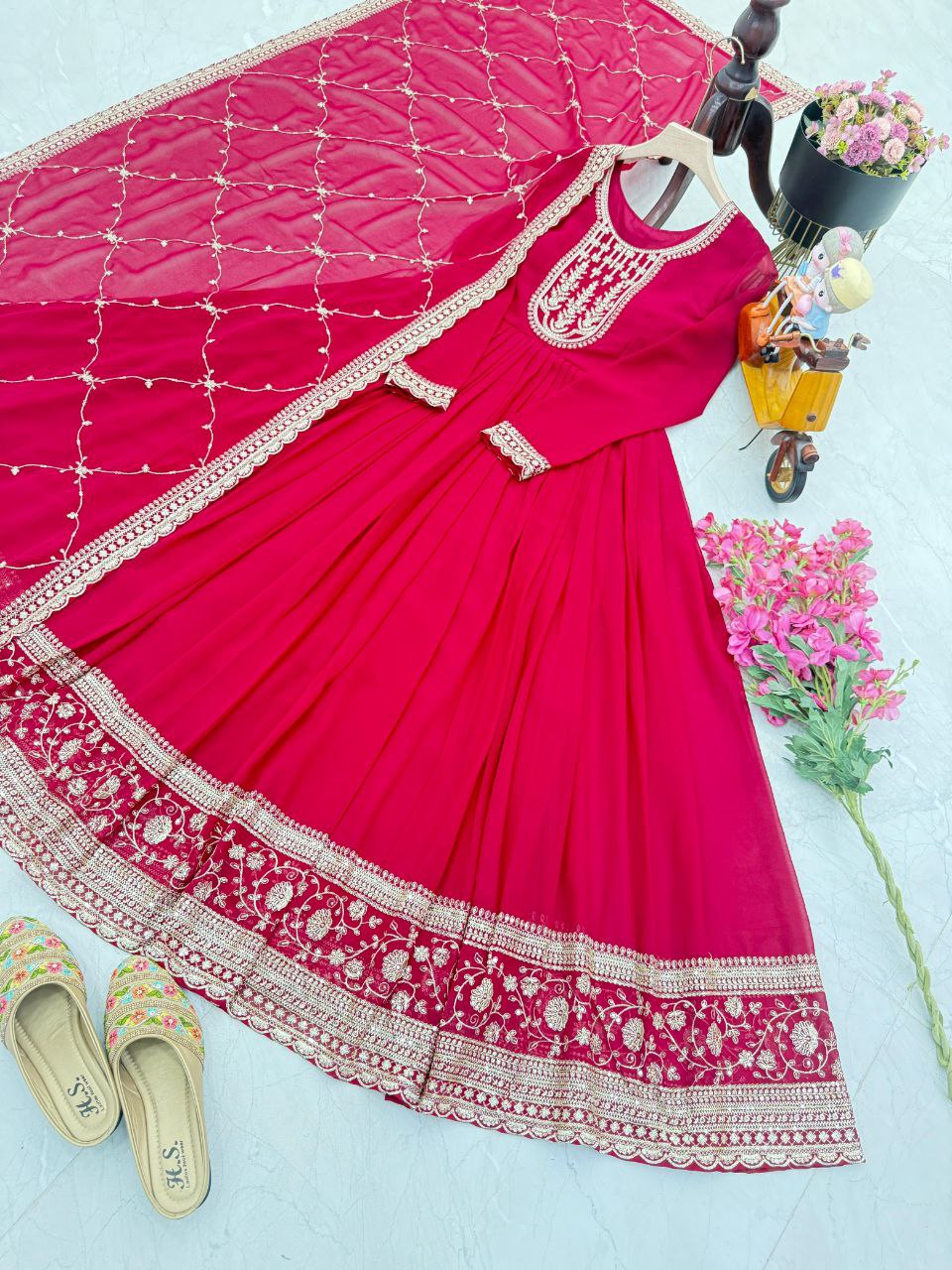 Latest Trendy Designer Pink Gown Collection.