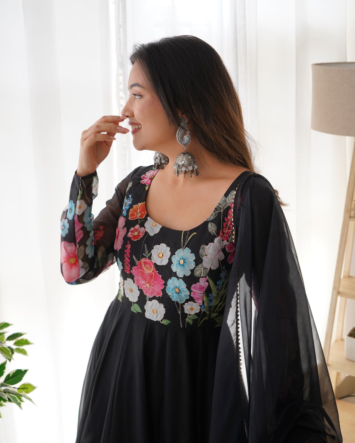 Fancy Party Wear Special Black anarkali suit Collection.