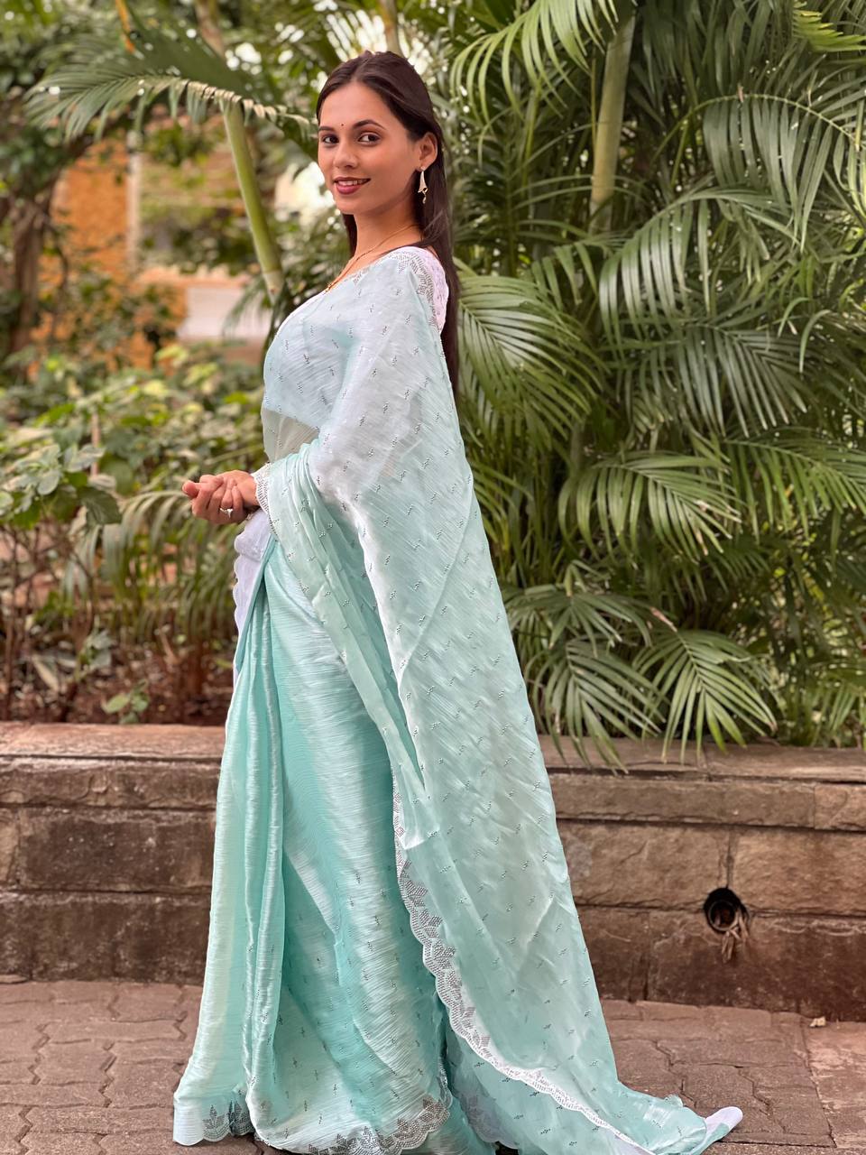 Latest Designer Diamond Work Saree Collection.