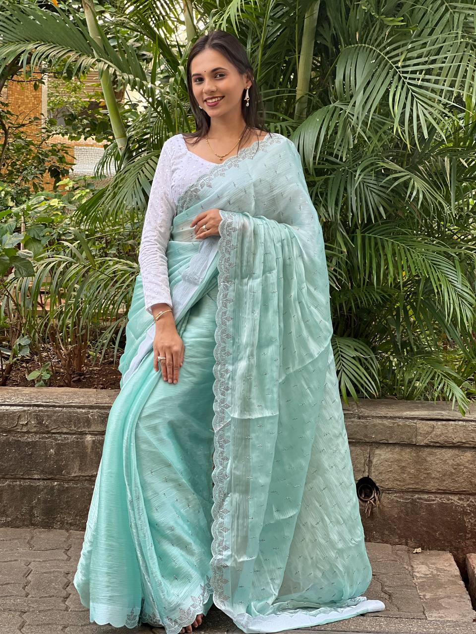 Latest Designer Diamond Work Saree Collection.