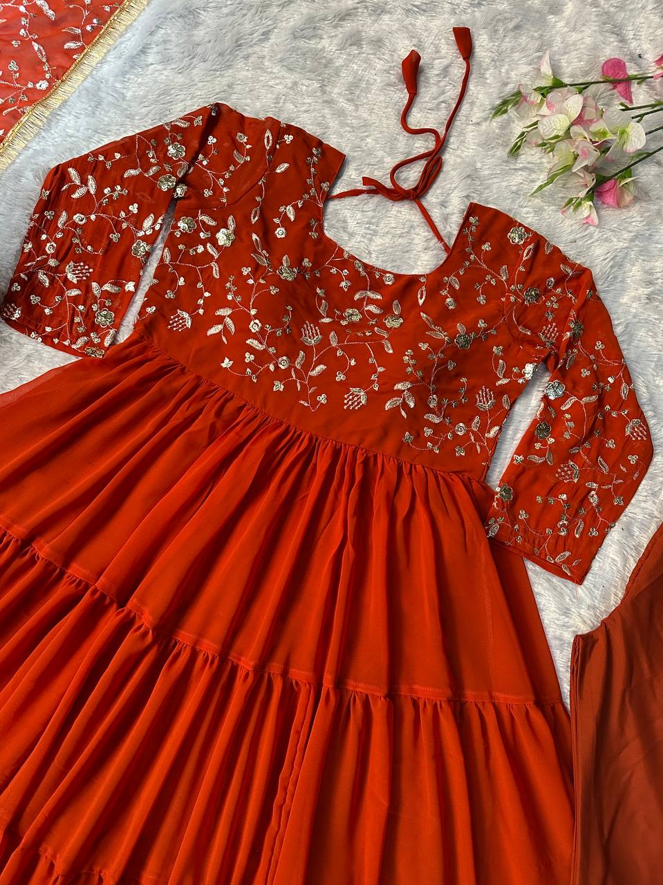 Most Trendy Designer Full Flaired Gown Collection.