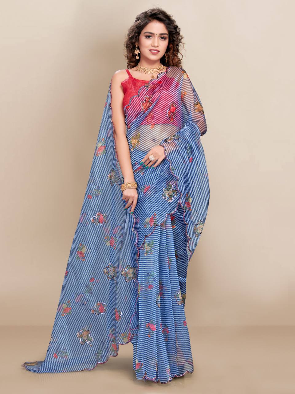 Beautiful Designer Saree on premium Soft Organza Saree.