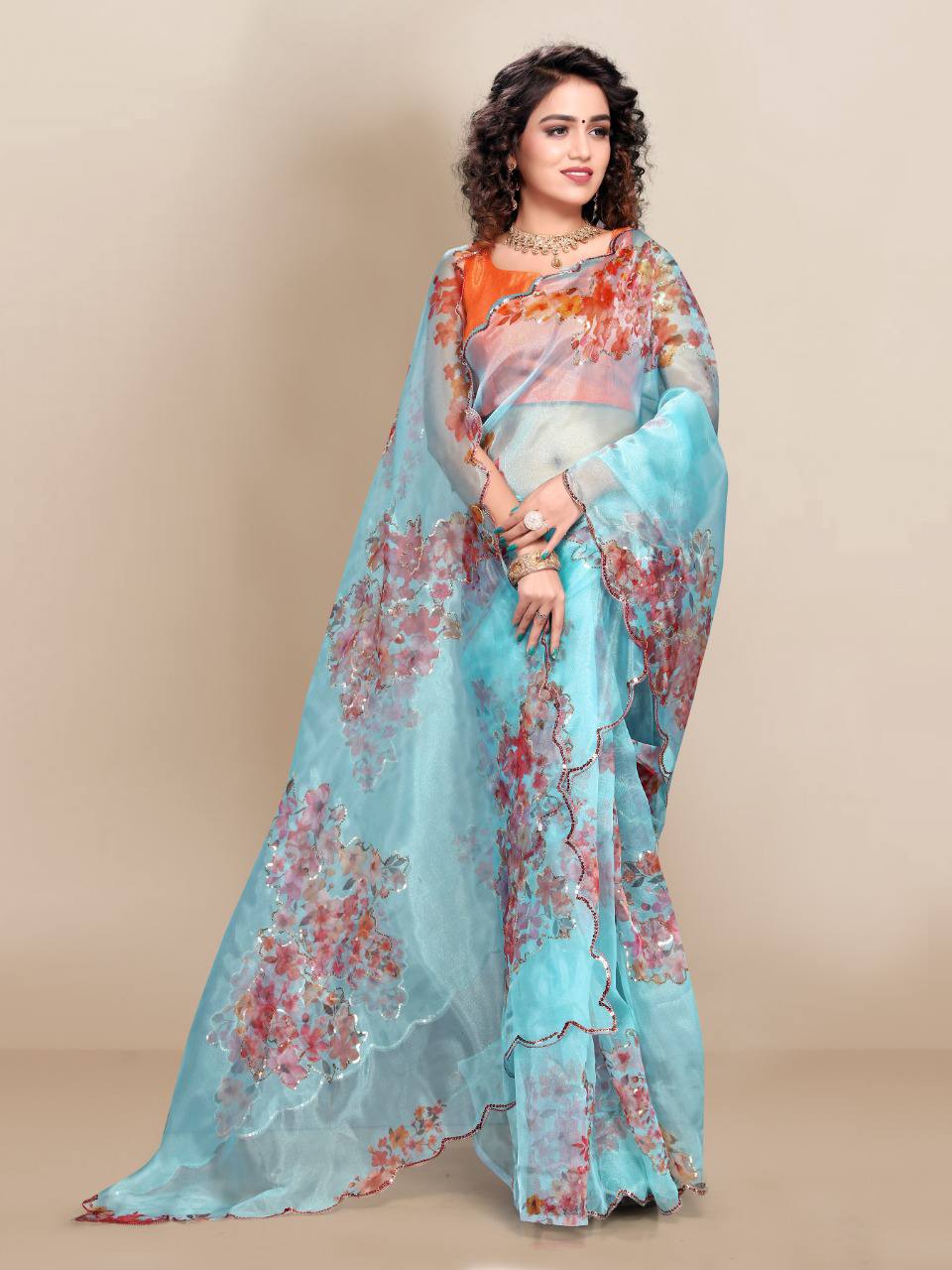 Premium Soft Organza Party Wear Saree.