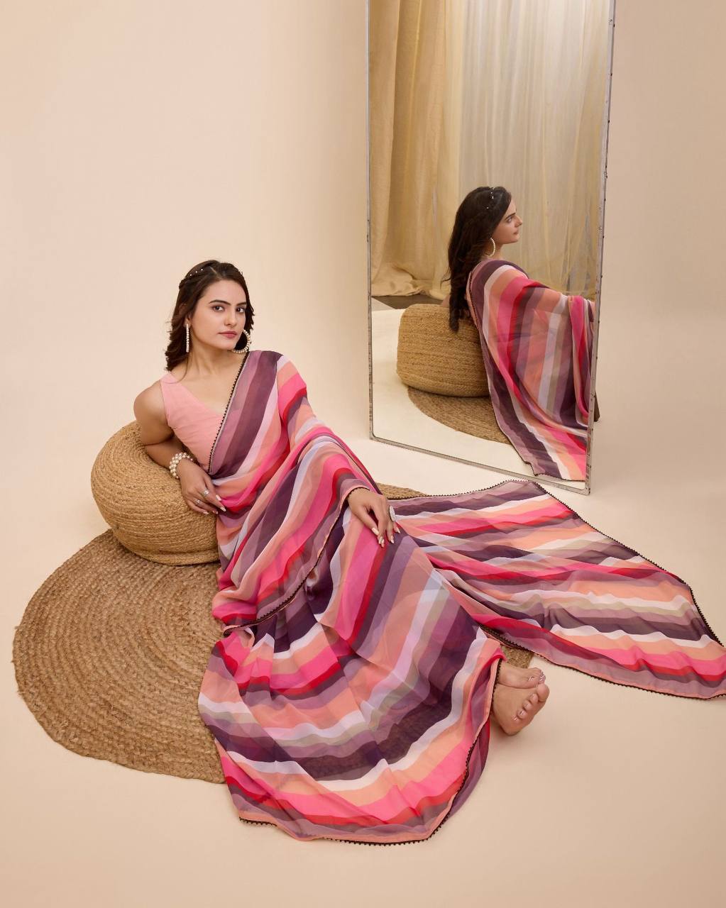 Latest Most Beautiful Ready To Wear Pre-Stitched Saree.