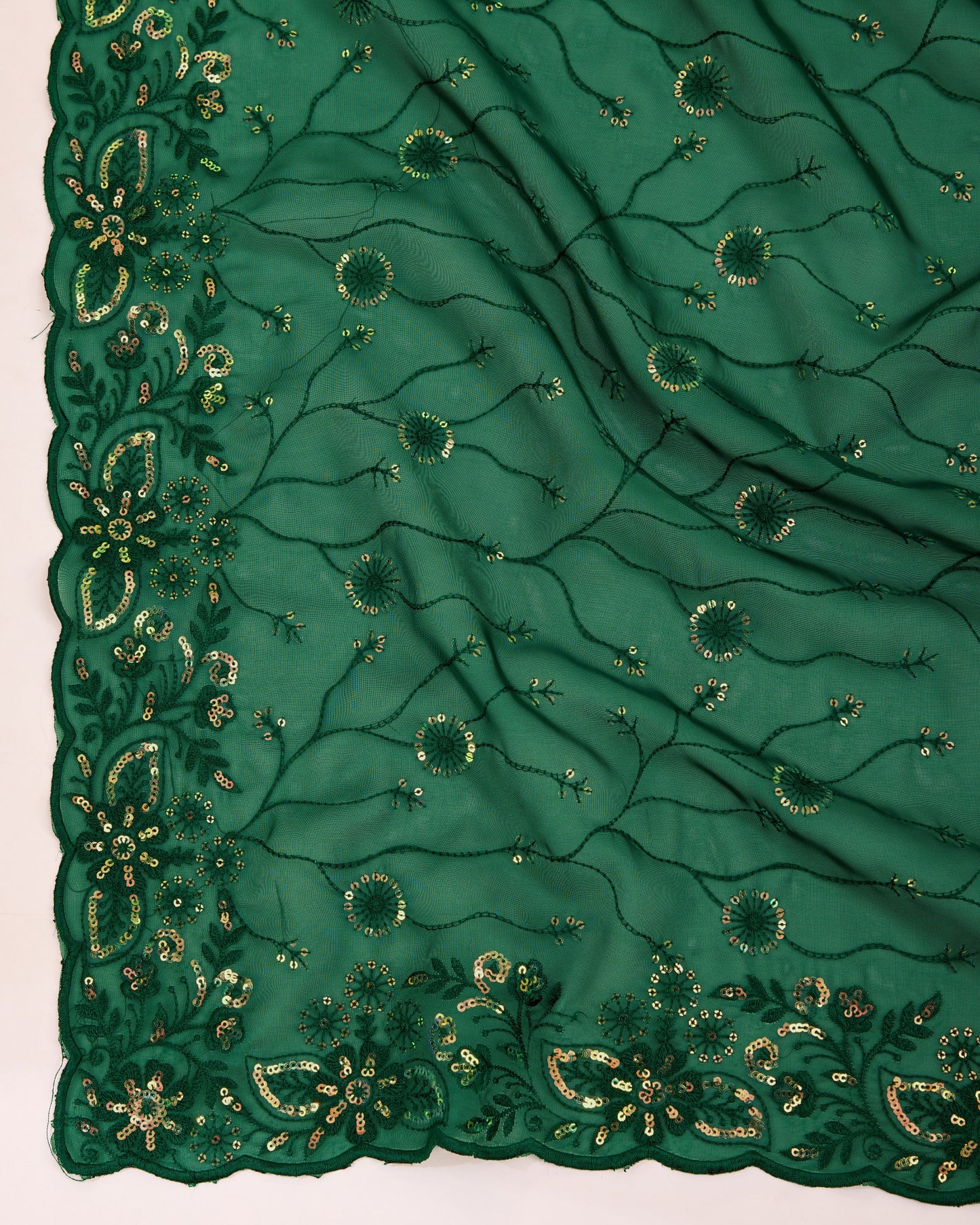 Latest Premium Soft Organza Silk With Sequences Embroidery Work Saree.