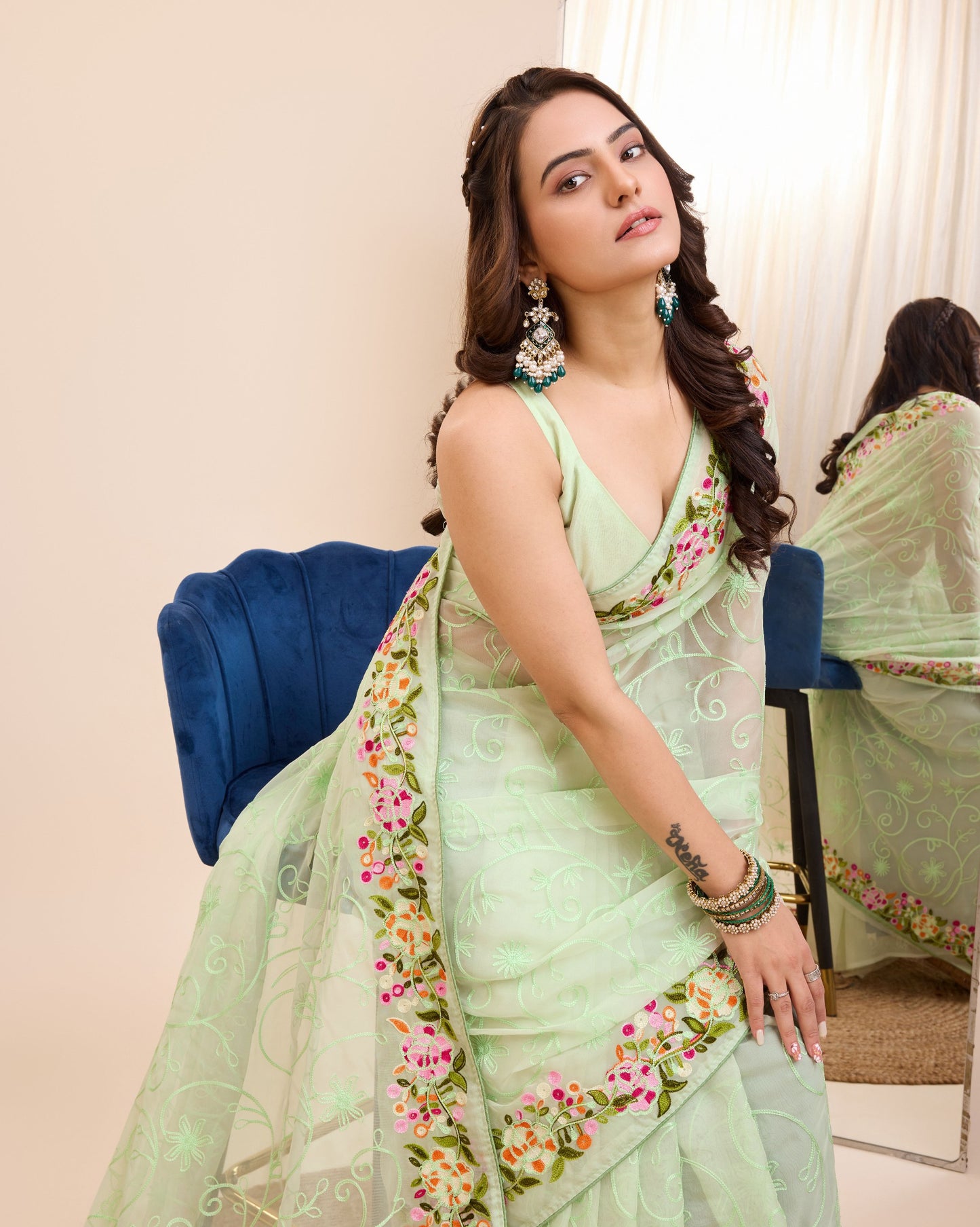 New Designer Premium Tibby Silk Saree.