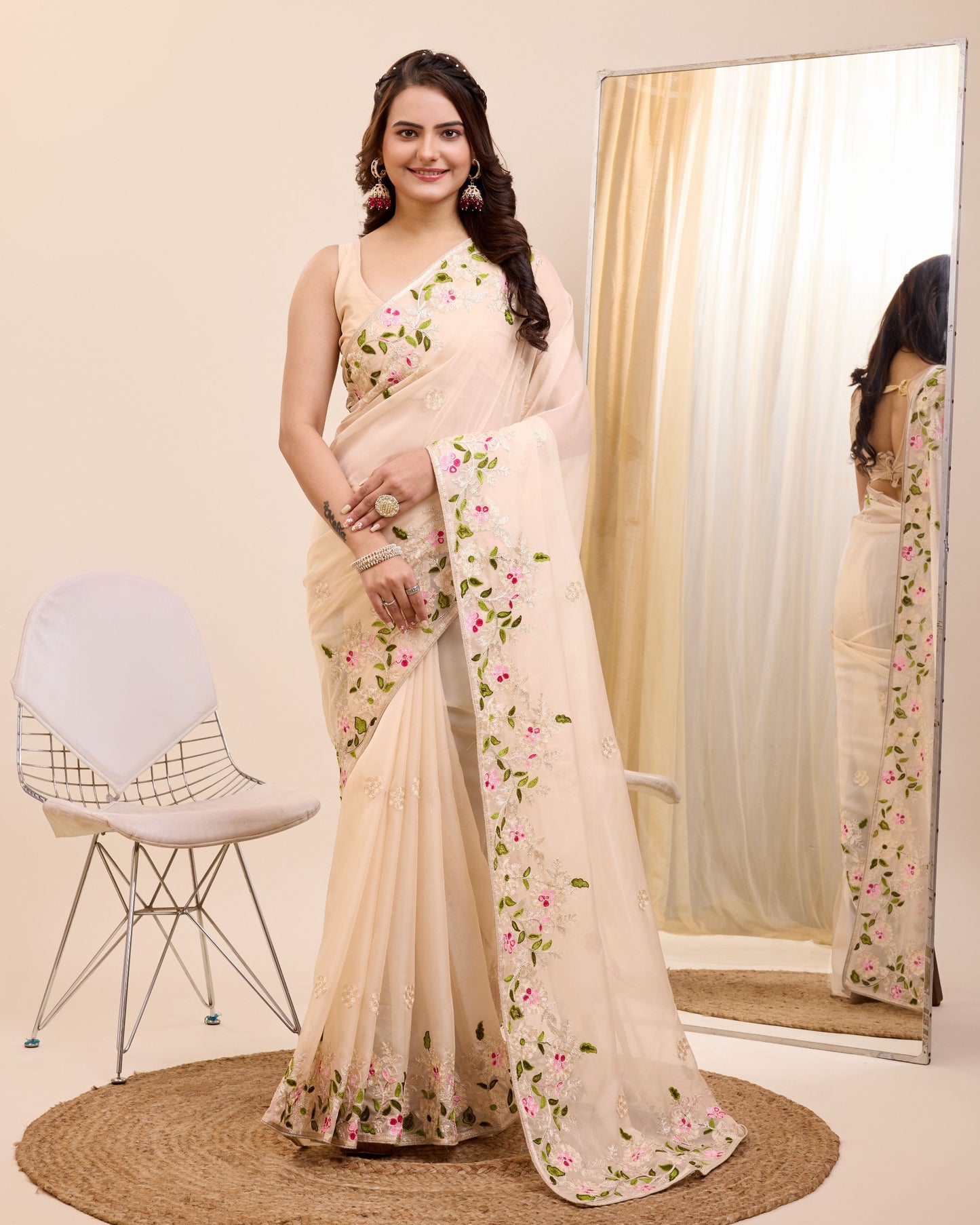 Attractive Designer Premium Tibby Silk Saree.