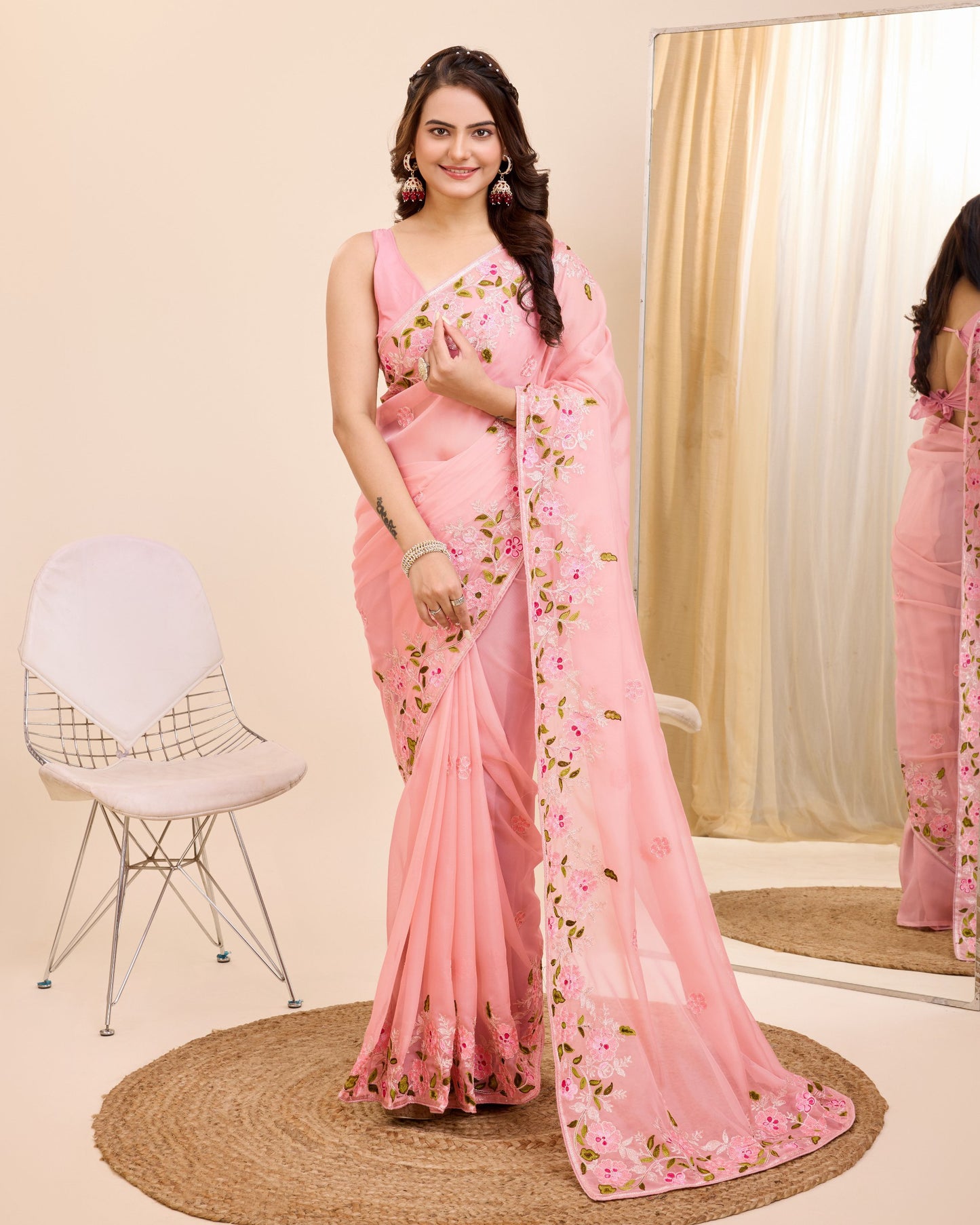 Attractive Designer Premium Tibby Silk Saree.