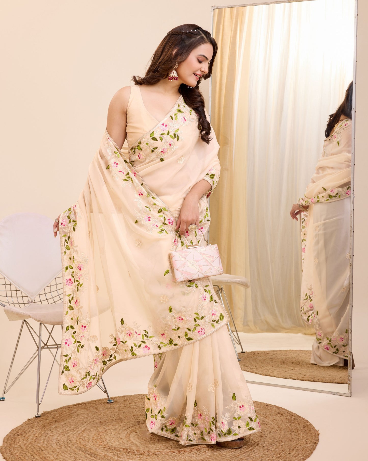 Attractive Designer Premium Tibby Silk Saree.