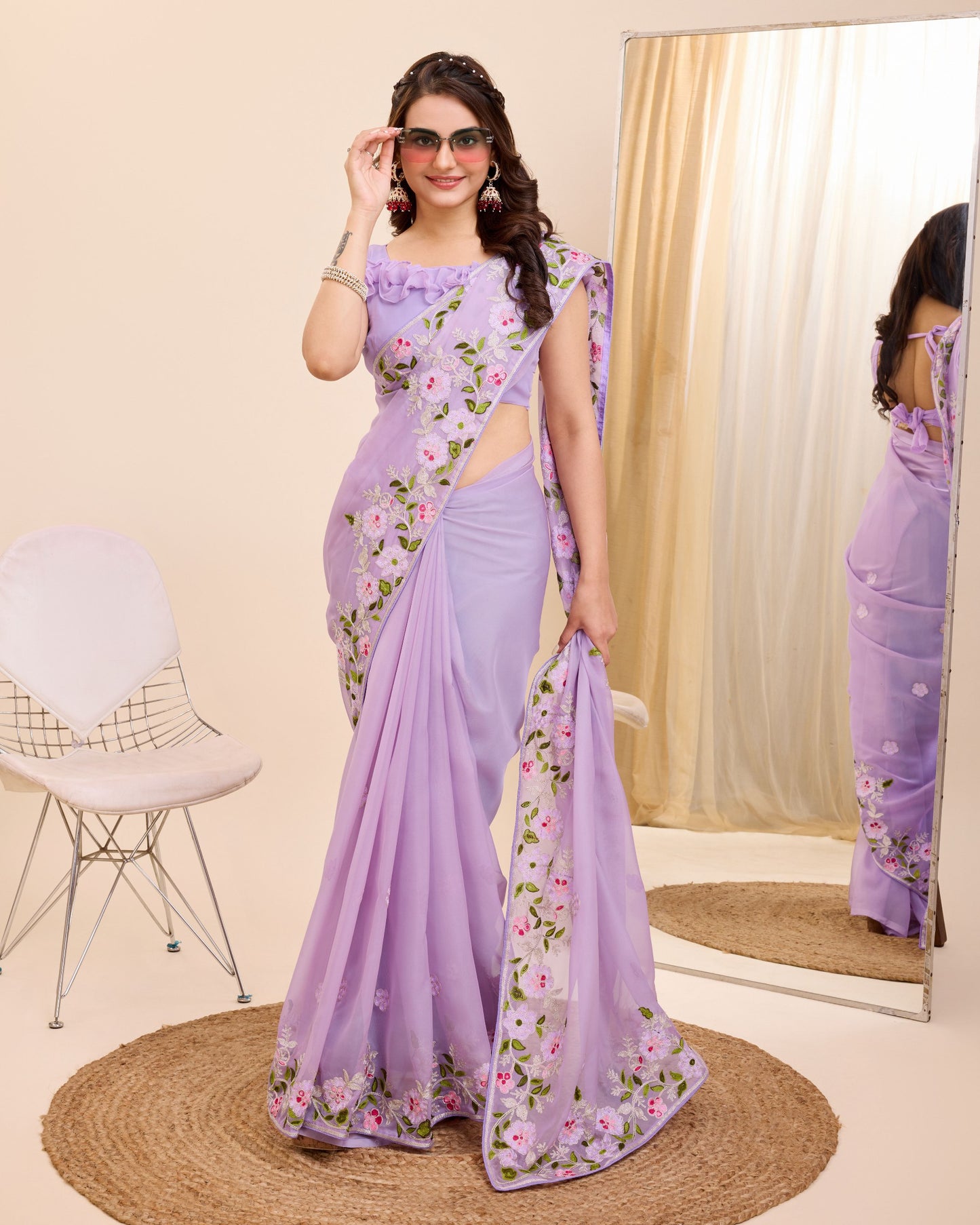 Attractive Designer Premium Tibby Silk Saree.