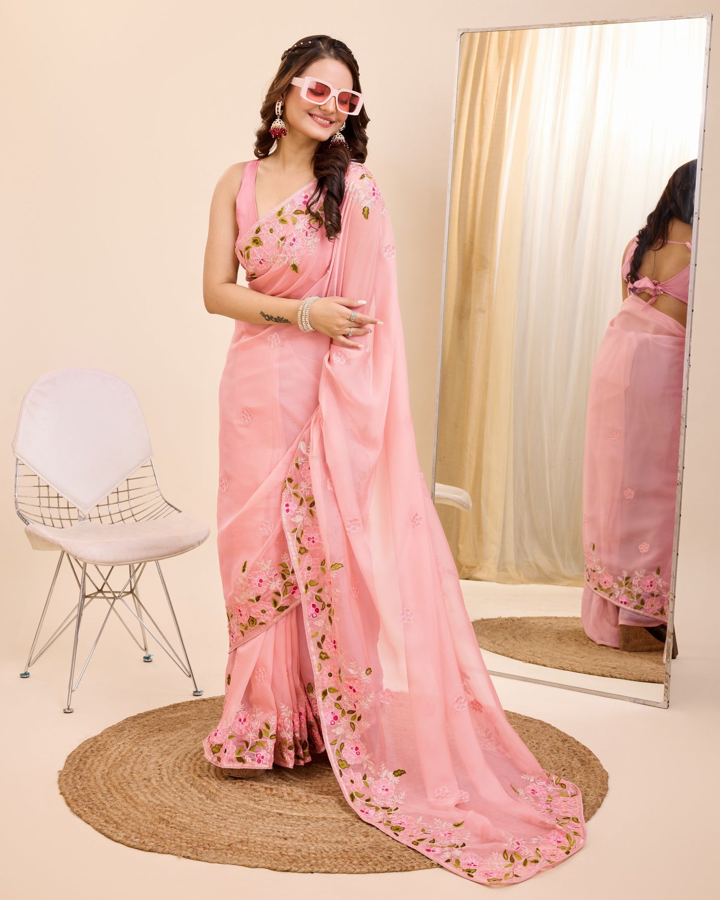 Attractive Designer Premium Tibby Silk Saree.