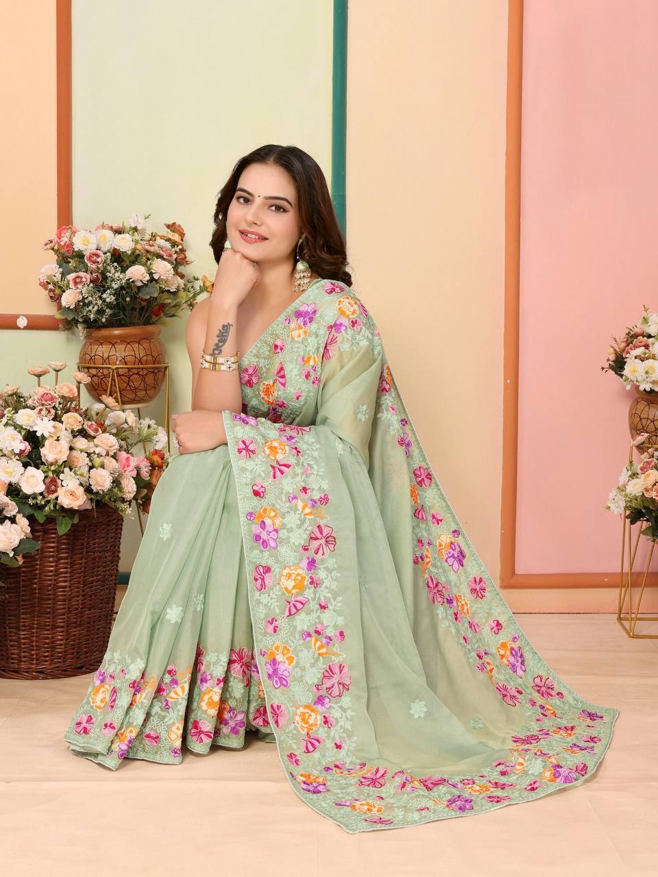 Latest New Organza Silk Saree Collection.