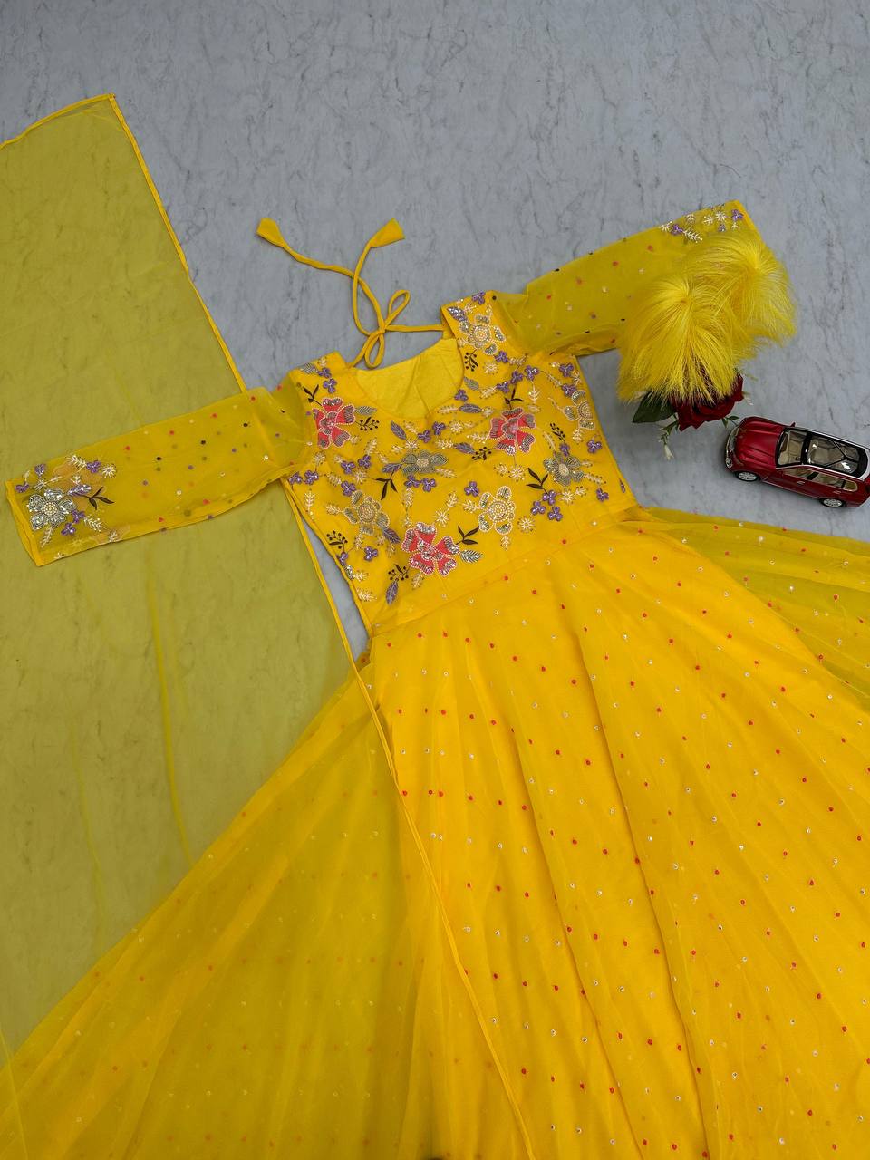Haldi Functions Special New Trendy Yellow Gown Collection.