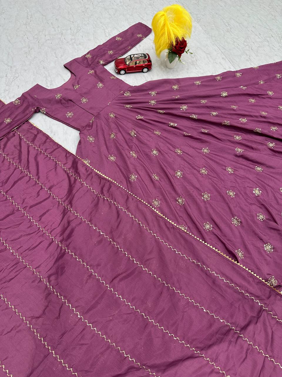 Wedding Wear Special New Trendy Chinon Gown Collection.