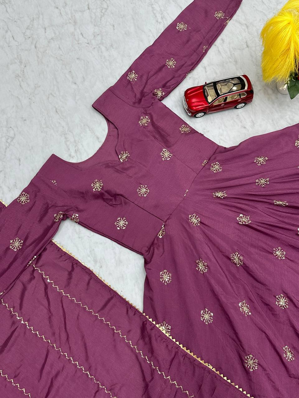 Wedding Wear Special New Trendy Chinon Gown Collection.