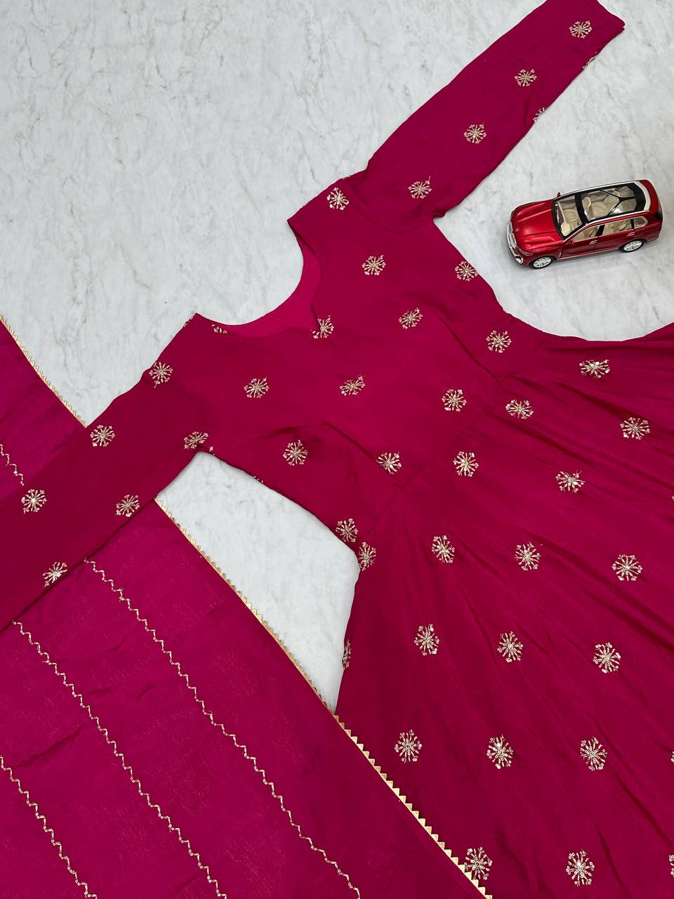 Beautiful Pink Chinon Gown Collection.