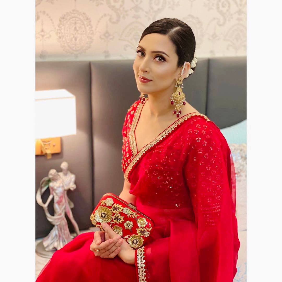 Perfect Pretty Red Premium Organza Silk Saree.