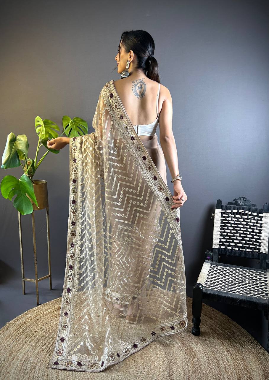 Latest Designer Trendy Butterfly Soft Net Saree Collection.