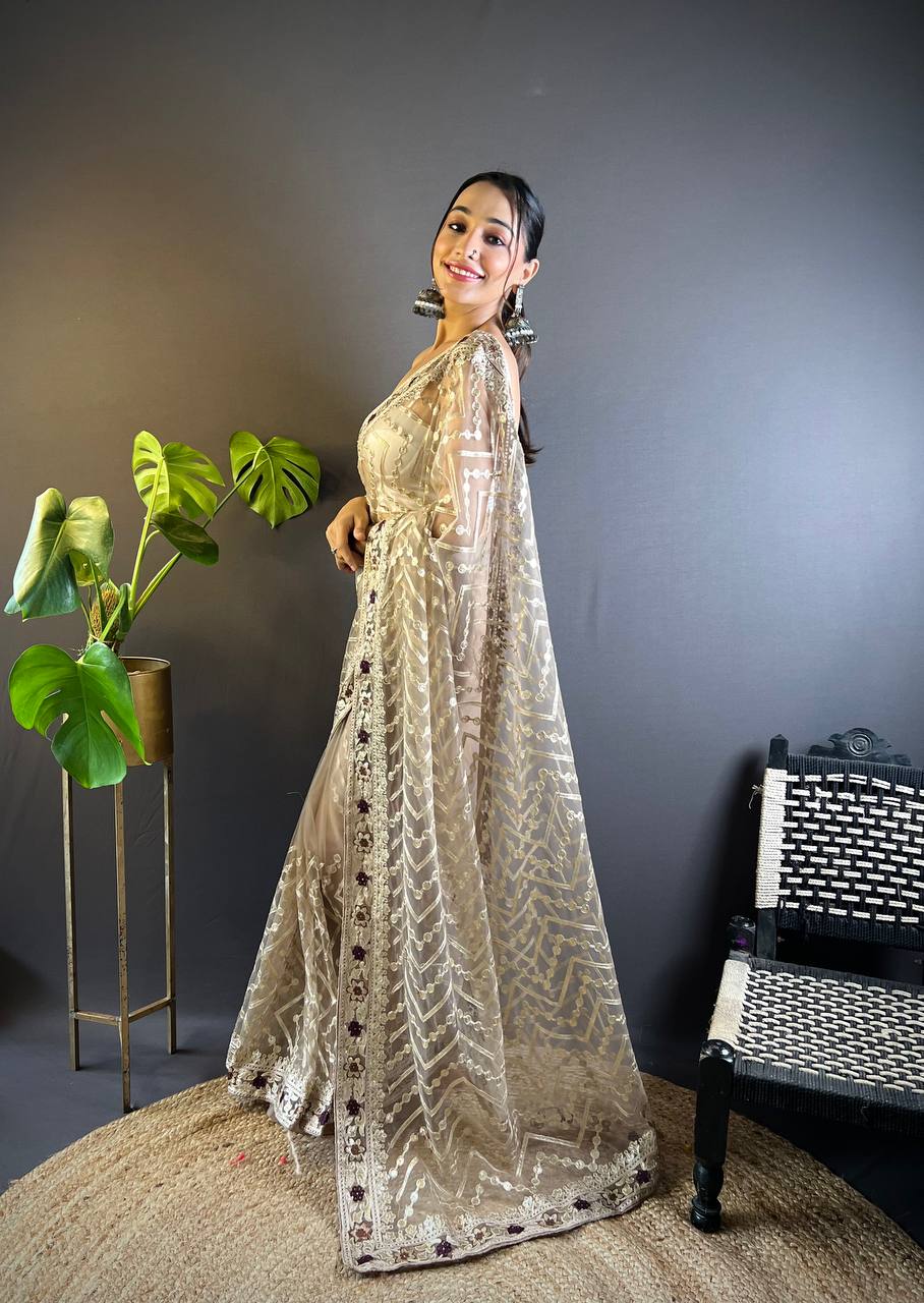 Latest Designer Trendy Butterfly Soft Net Saree Collection.