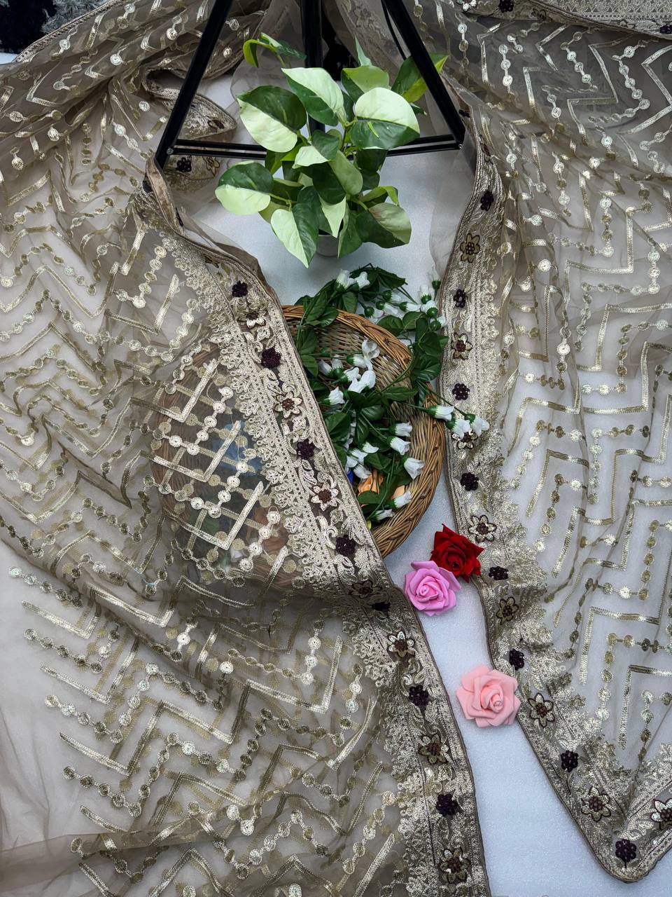 Latest Designer Trendy Butterfly Soft Net Saree Collection.